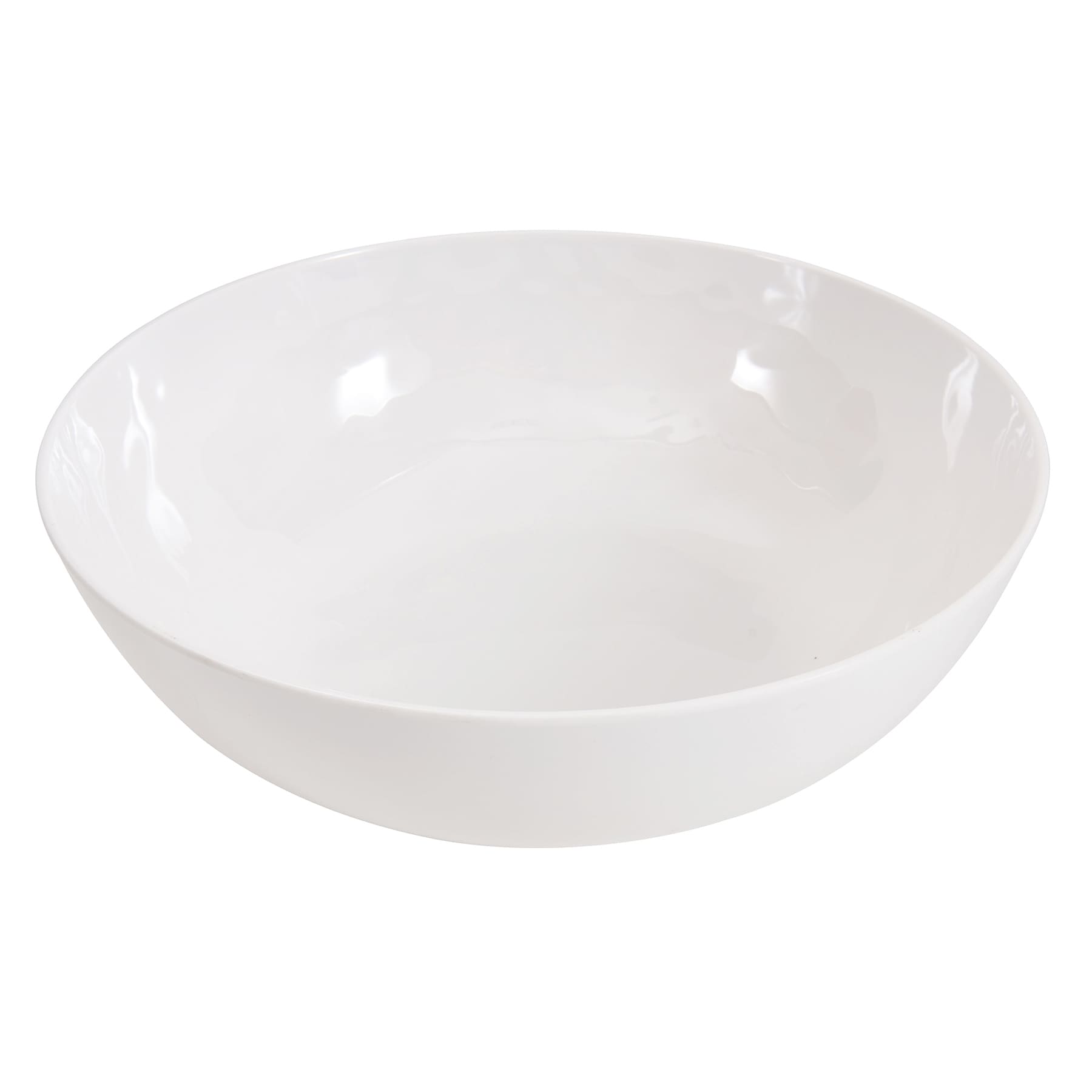 Embossed Melamine Serving Bowl, White