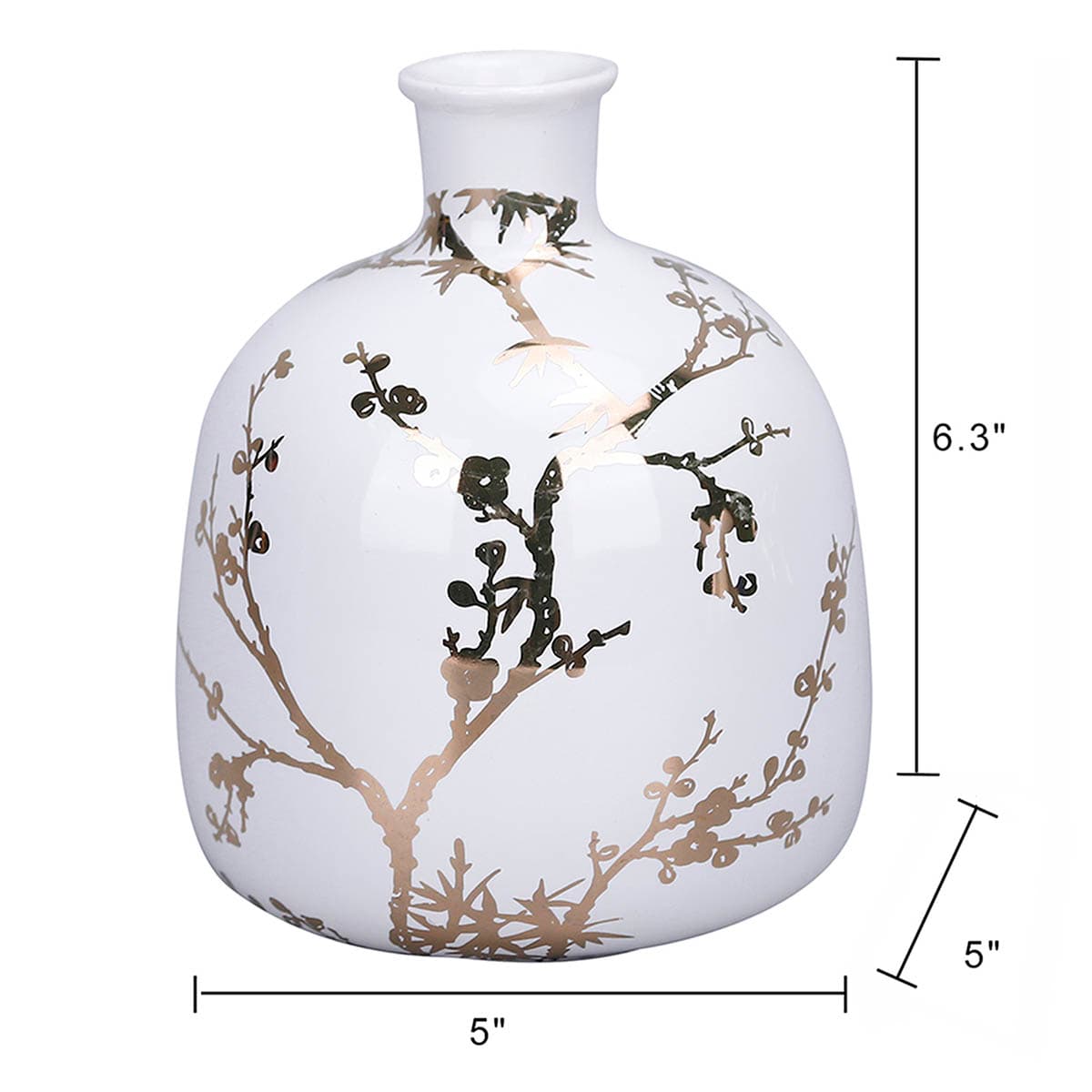 Providence Gold Decal Ceramic Vase, 6"