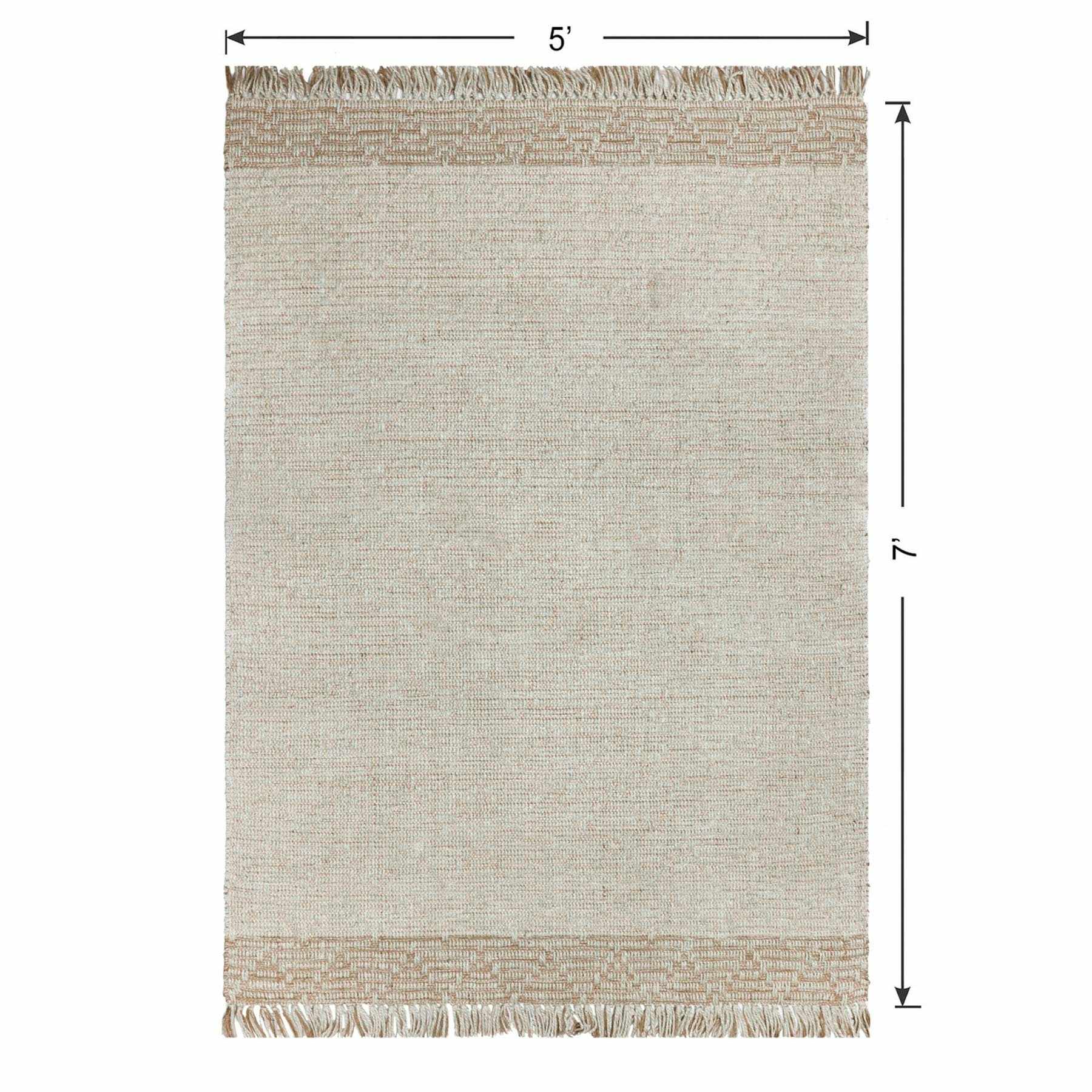(B693) Found & Fable Kent Ivory Jute Area Rug, 5x7