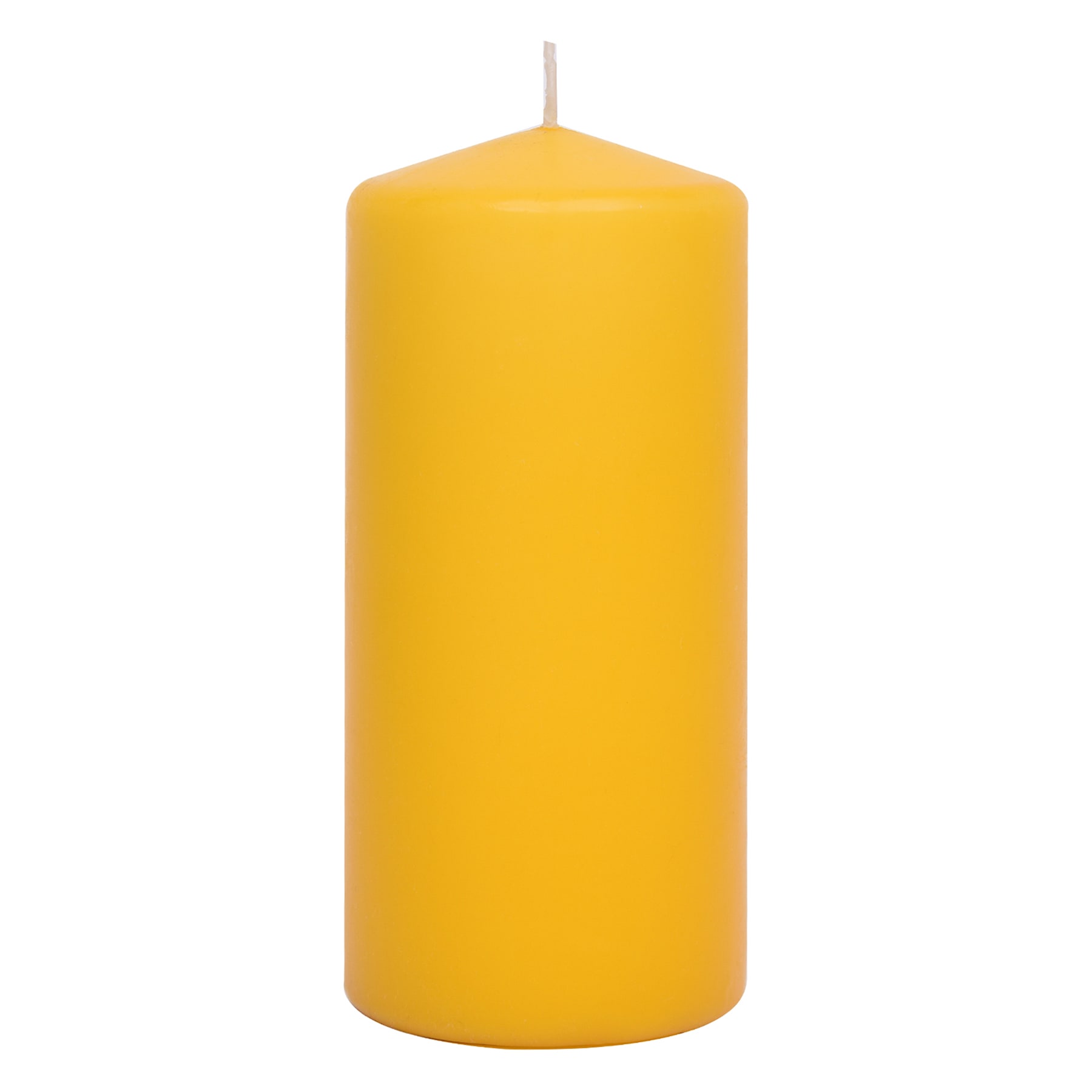 Yellow Unscented Overdip Pillar Candles, 3x6