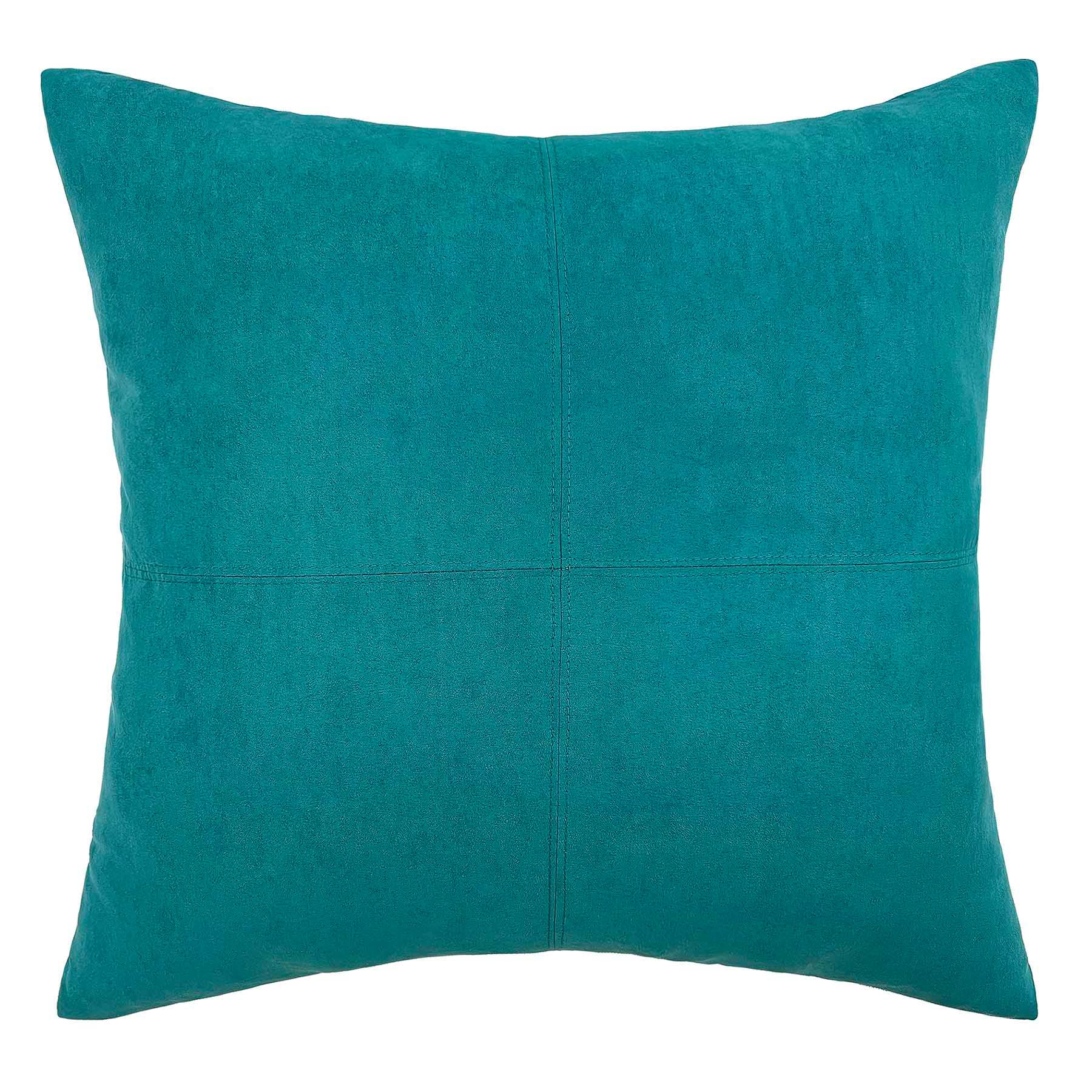 Turquoise Faux Suede Throw Pillow, 24"