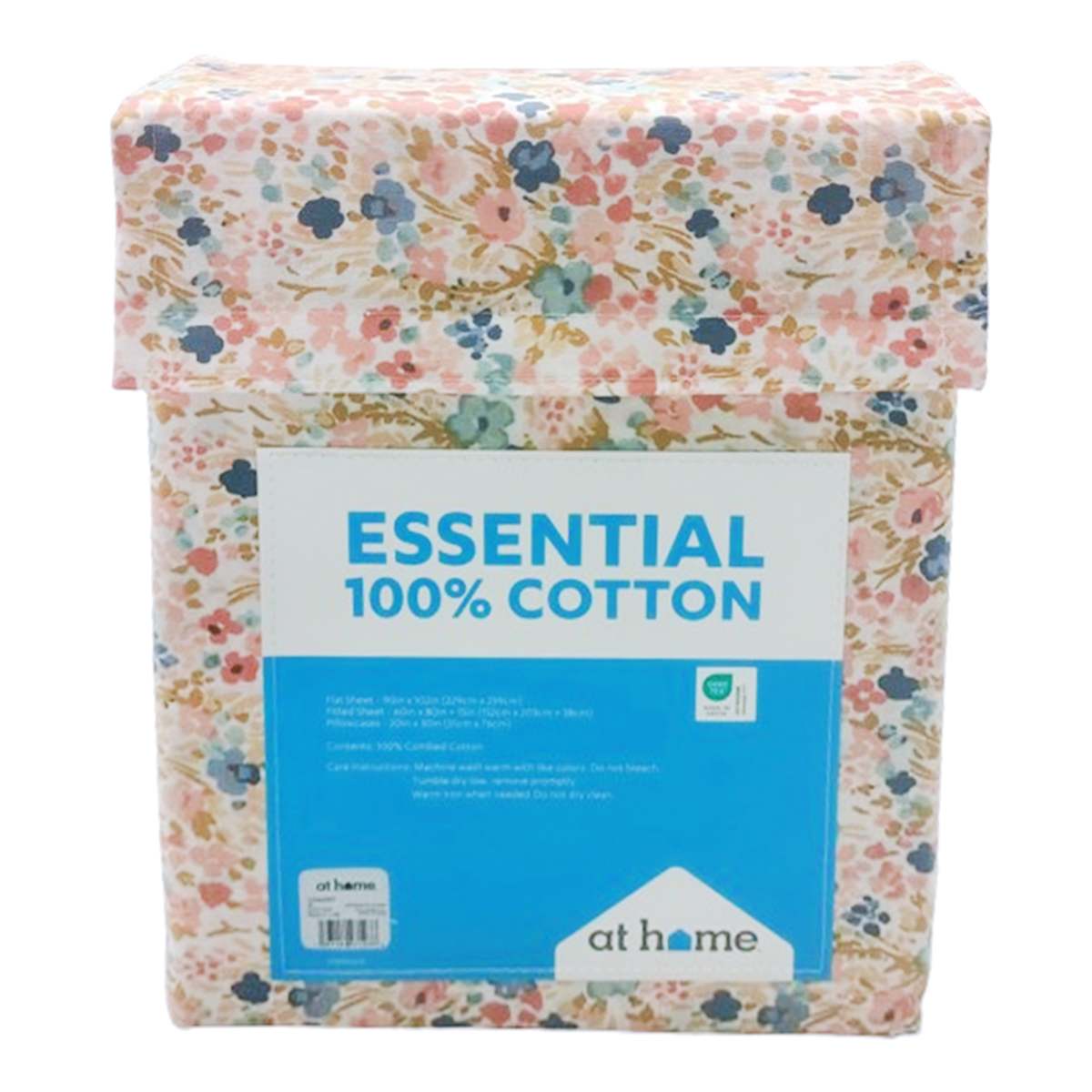 4-Piece Floral 200 Thread Count Brushed Cotton Sheet Set, Queen