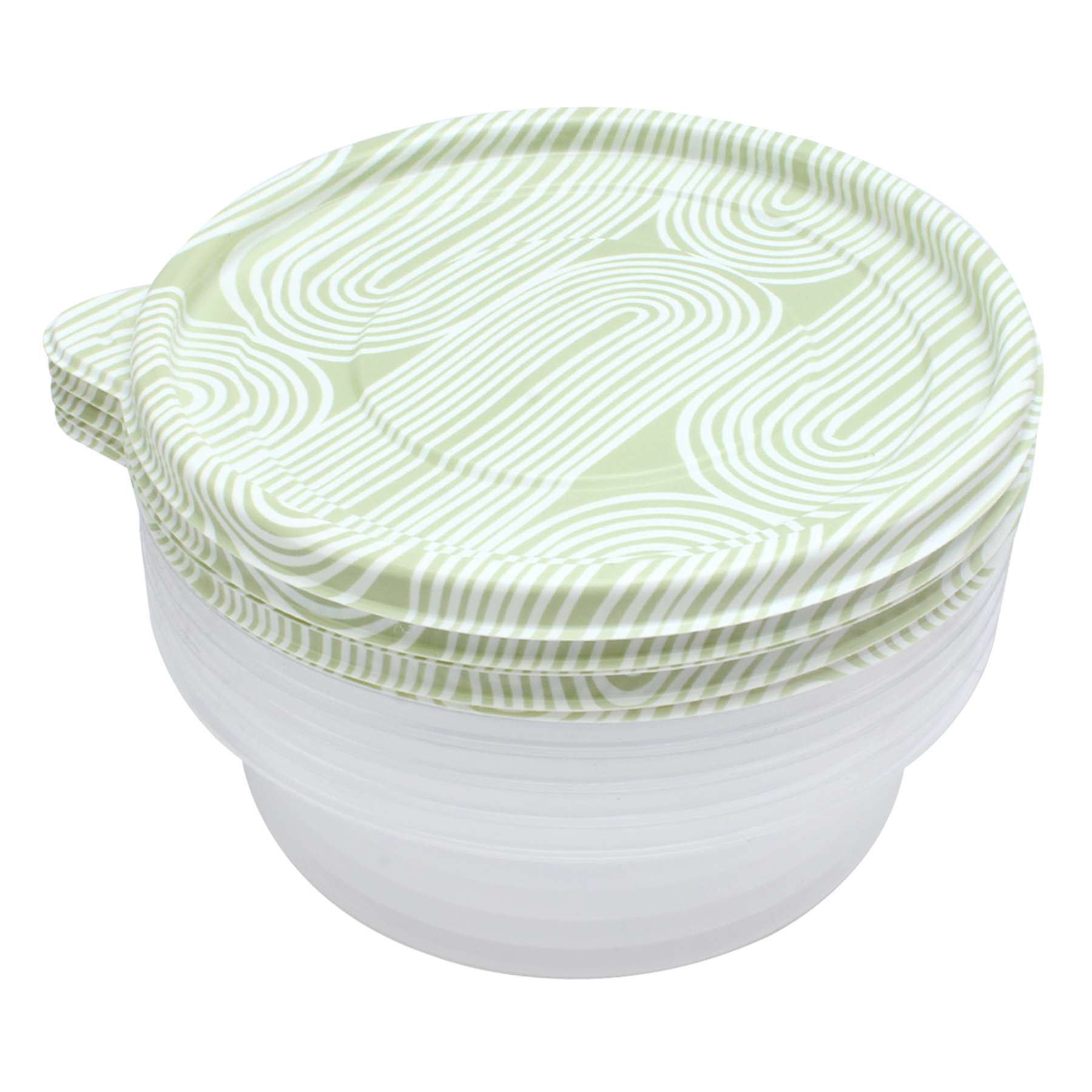 10-Piece Round Green Swirled Food Storage Containers