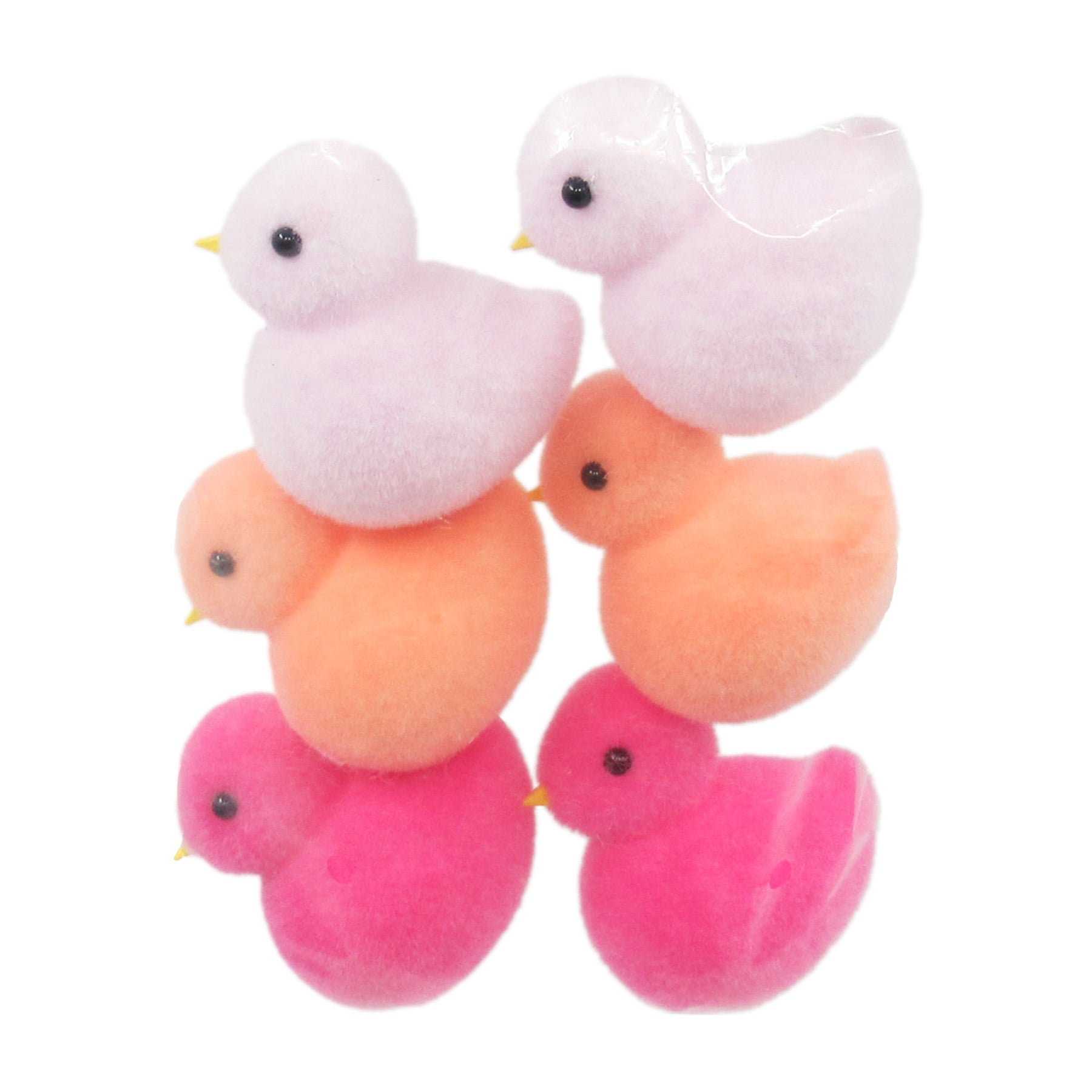 Bunny Brights Set of 6 Flocked Chicks