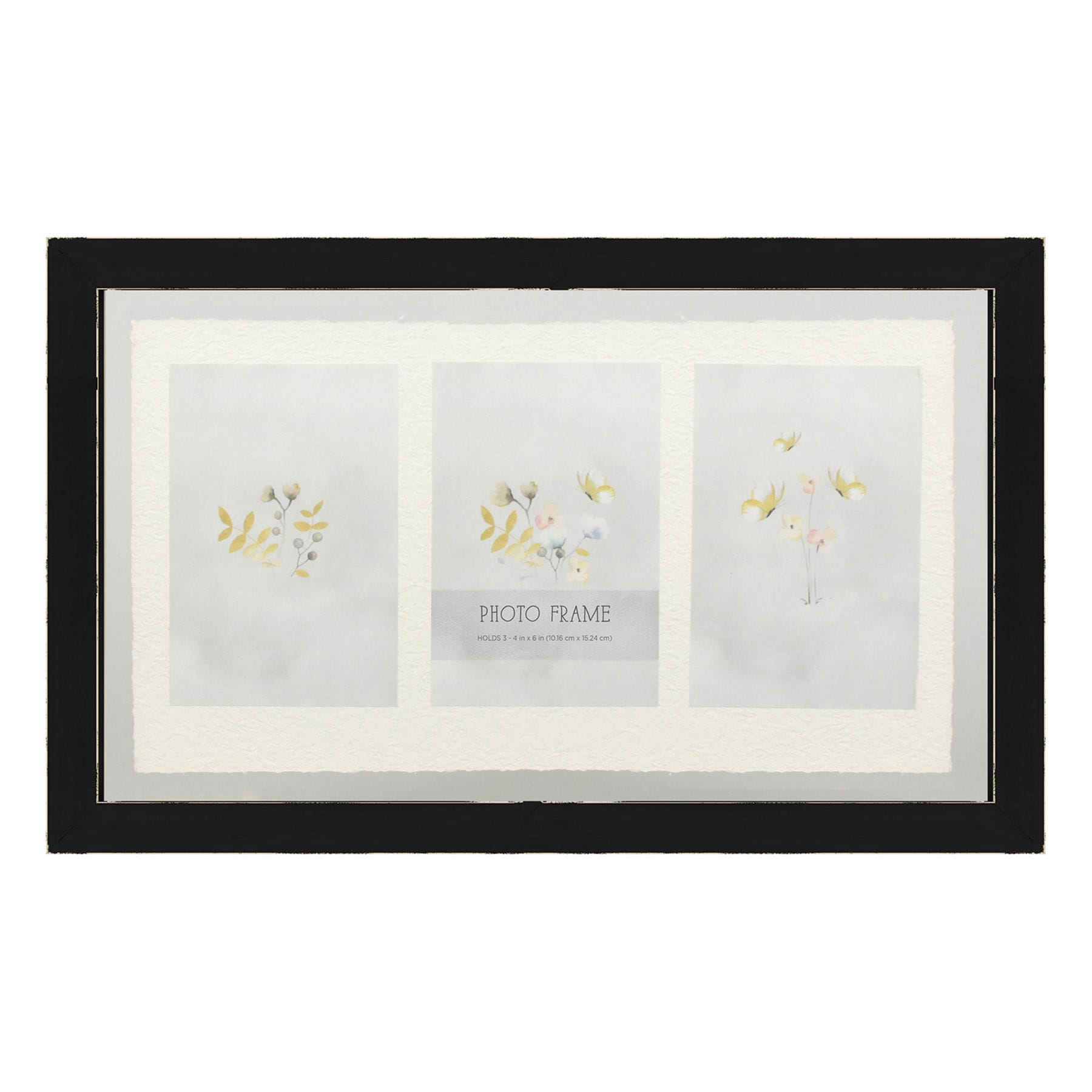 3-Opening Floating Tabletop Picture Frame, 4x6
