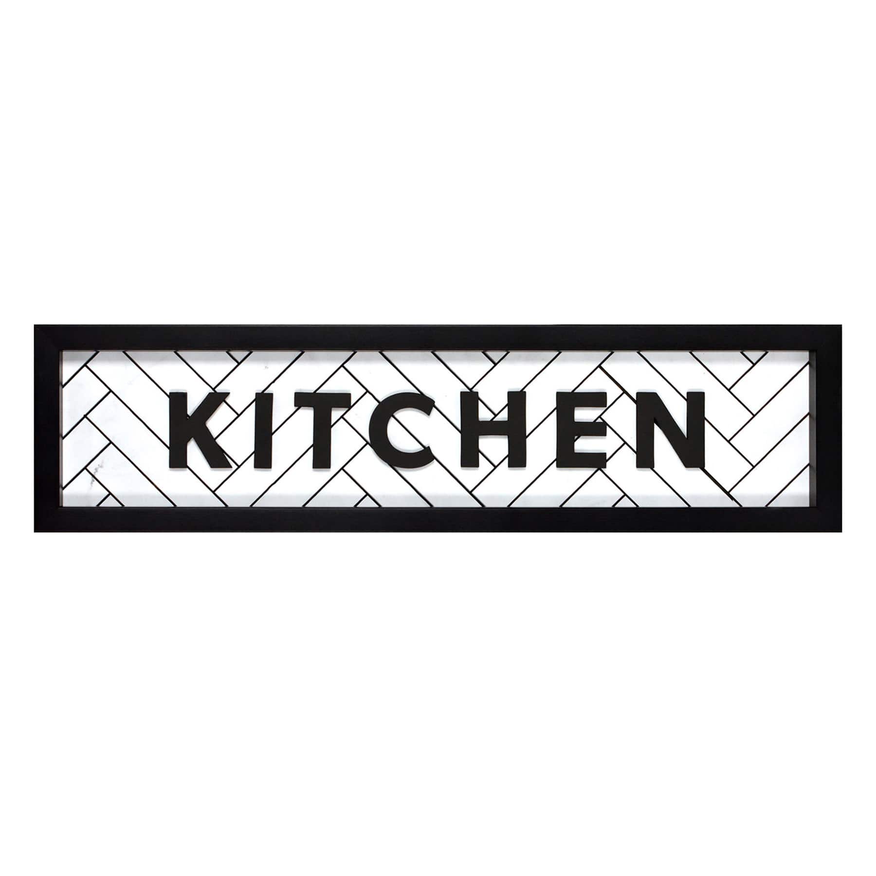 Framed Kitchen Wall Decor, 27x6