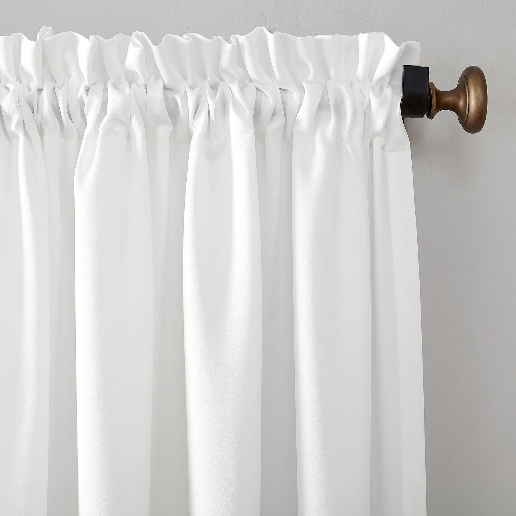 Madison White Pole Top Room Darkening Curtain Panel, 84"