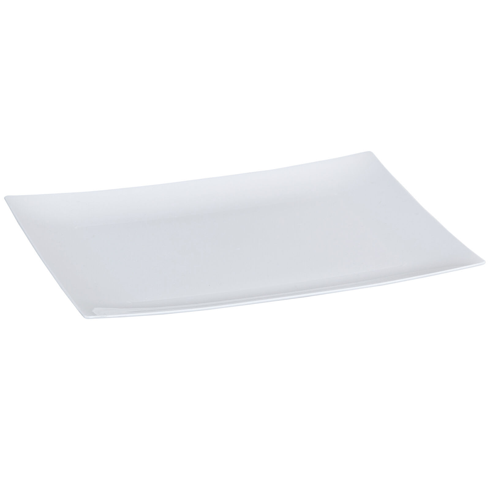 Lillian Table Settings 10-Count Pearl White Plastic Rectangle Plate, 7x5.625