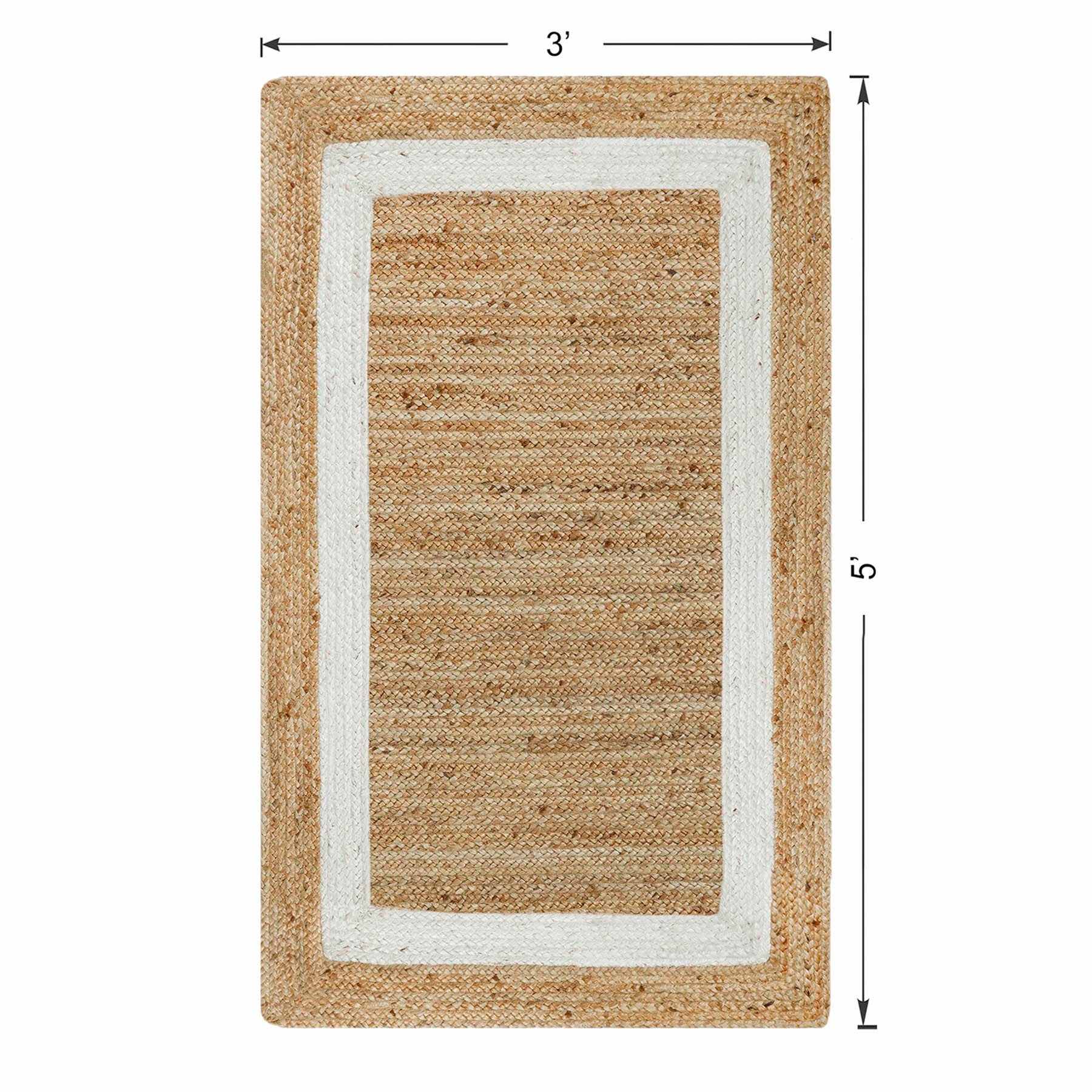 (B728) Providence Kinsey Natural Border Accent Rug, 3x5