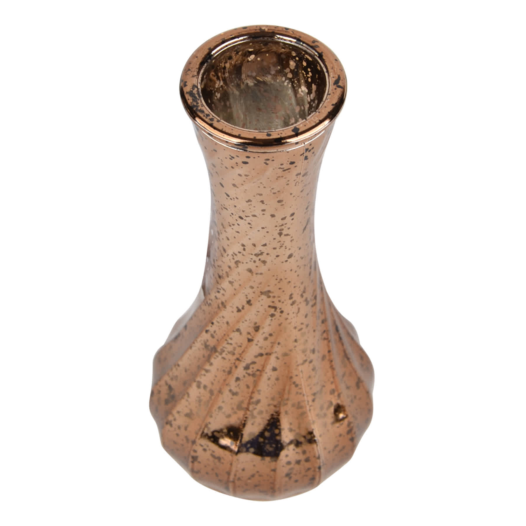 Brown Mercury Glass Bud Vase, 6"