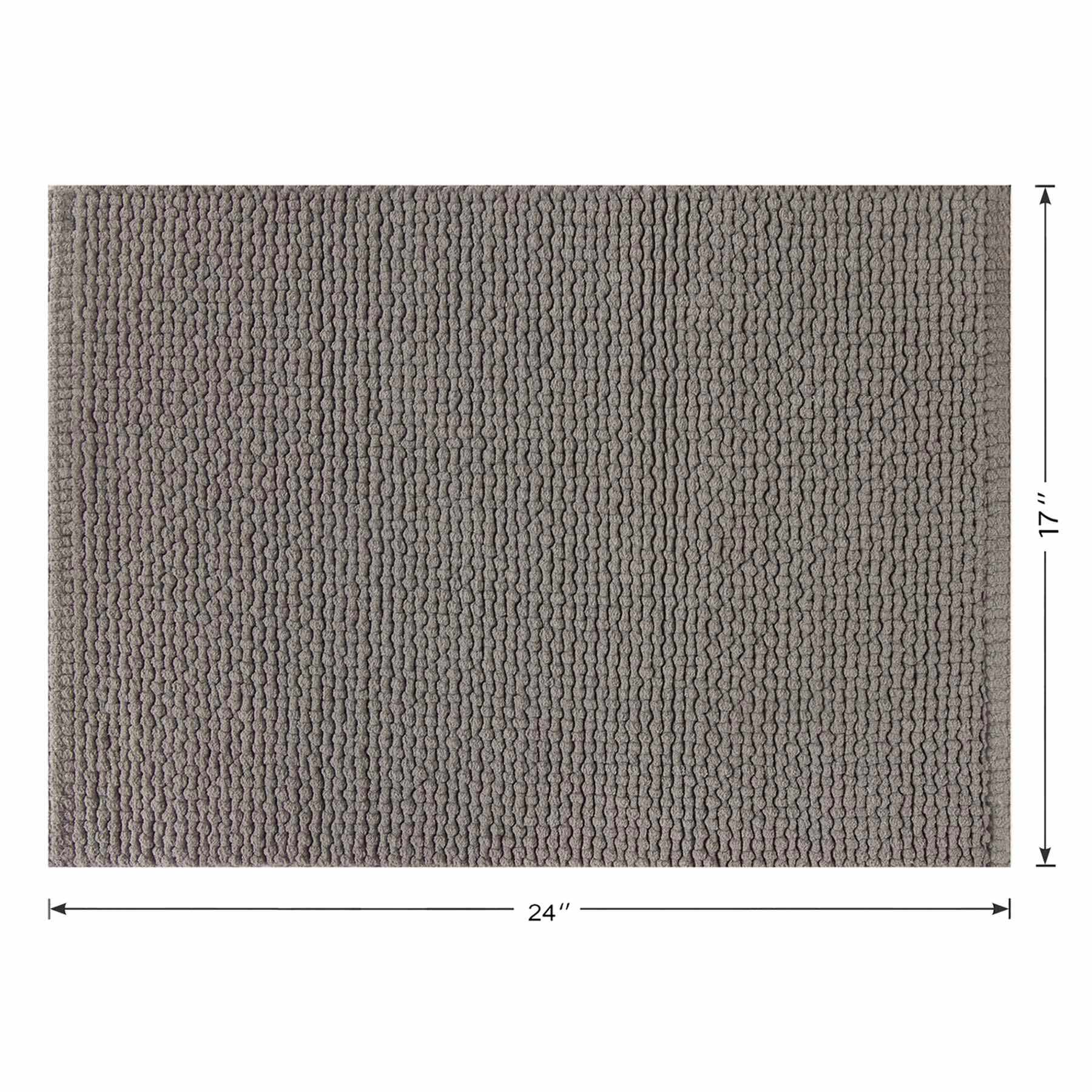 Honeybloom Dark Grey Braided Cotton Bath Rug, 17x24