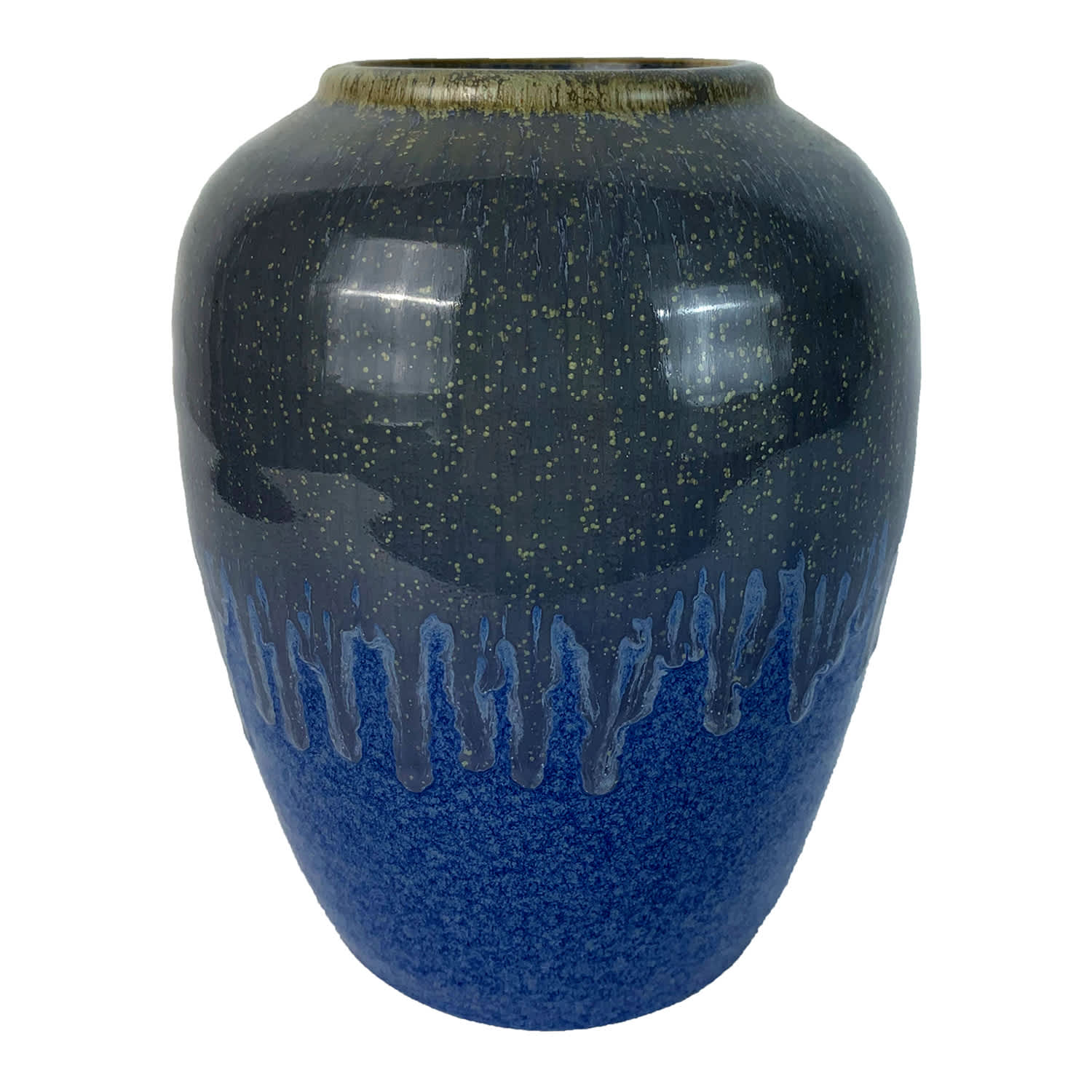 Ty Pennington Blue Reactive Glaze Ceramic Vase, 8"