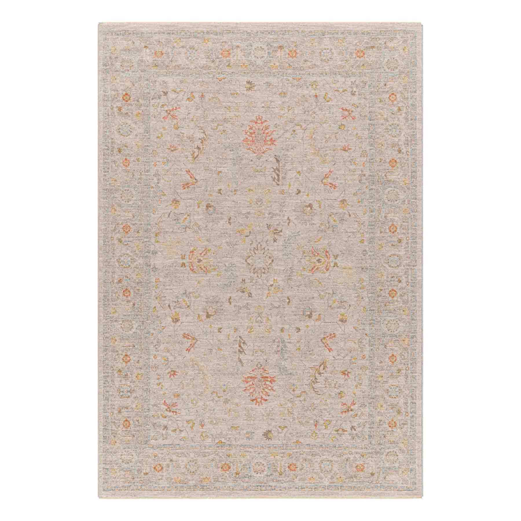 (A513) Honeybloom Avant Garde Taupe Floral Area Rug, 5x7
