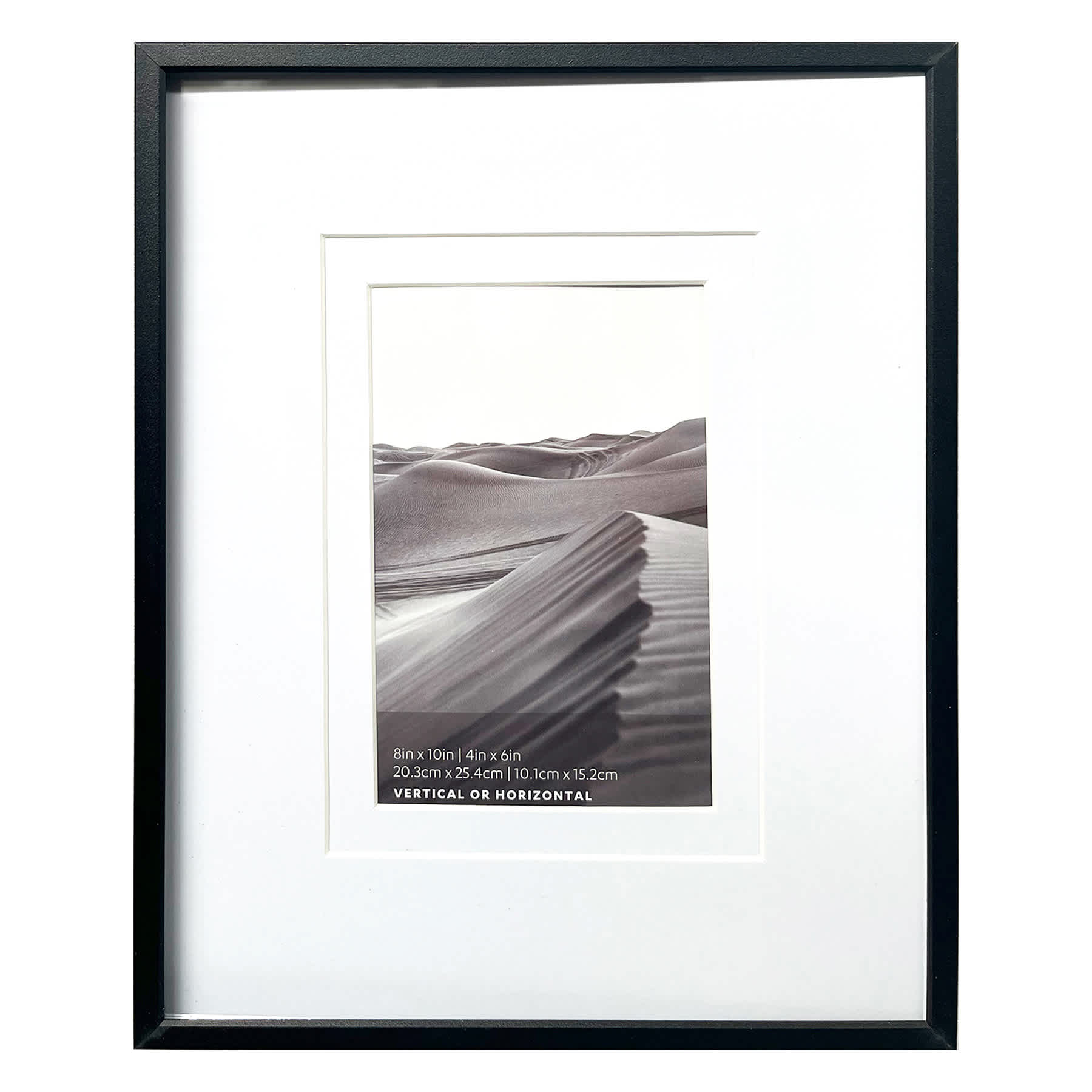 8x10 Black Thin Matted to 4x6 Wall Frame