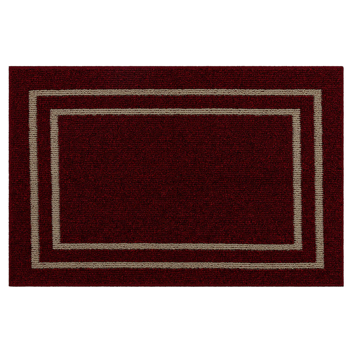 Red Double Border Washable Tufted Accent Rug, 30x45