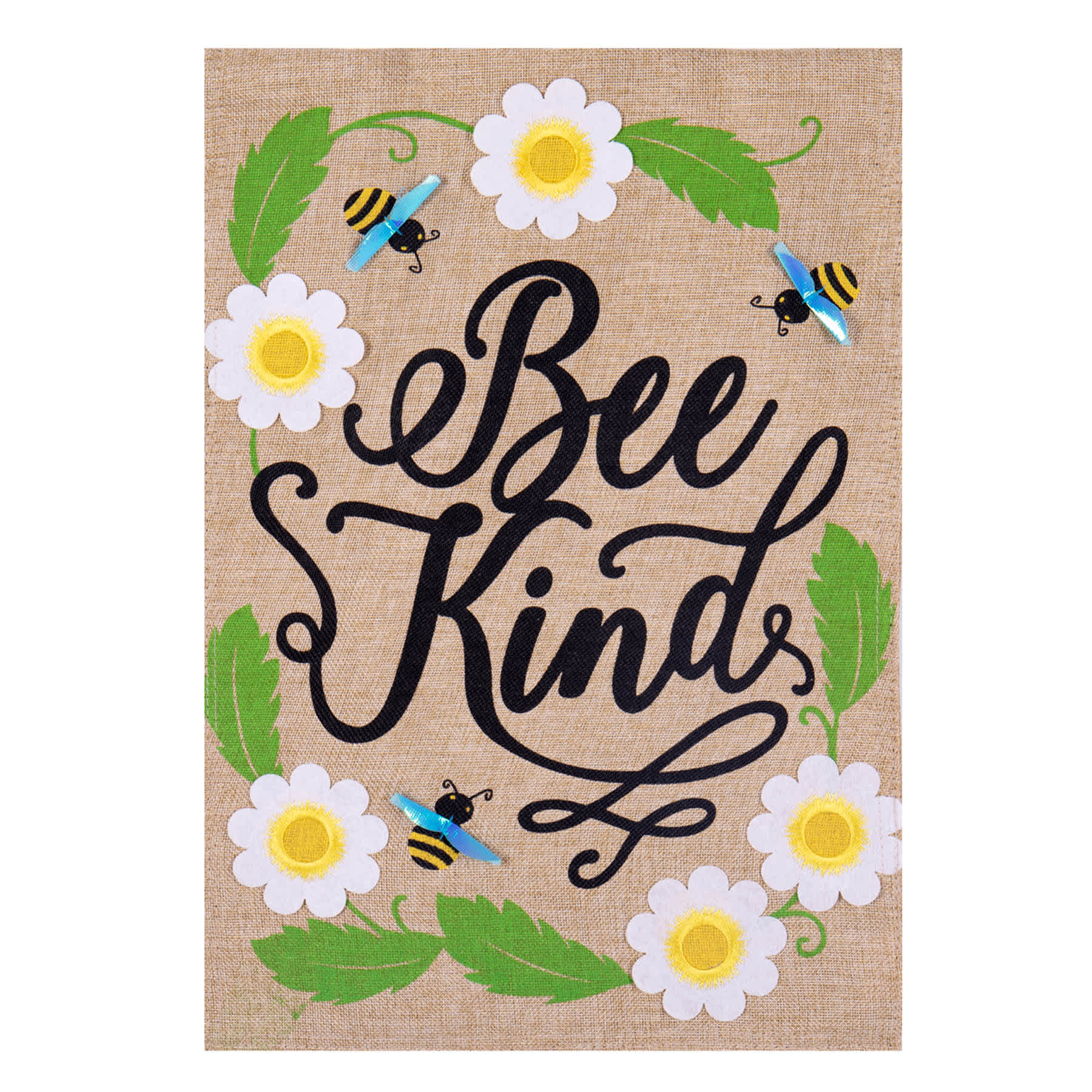 Bee Kind Burlap Garden Flag, 18"