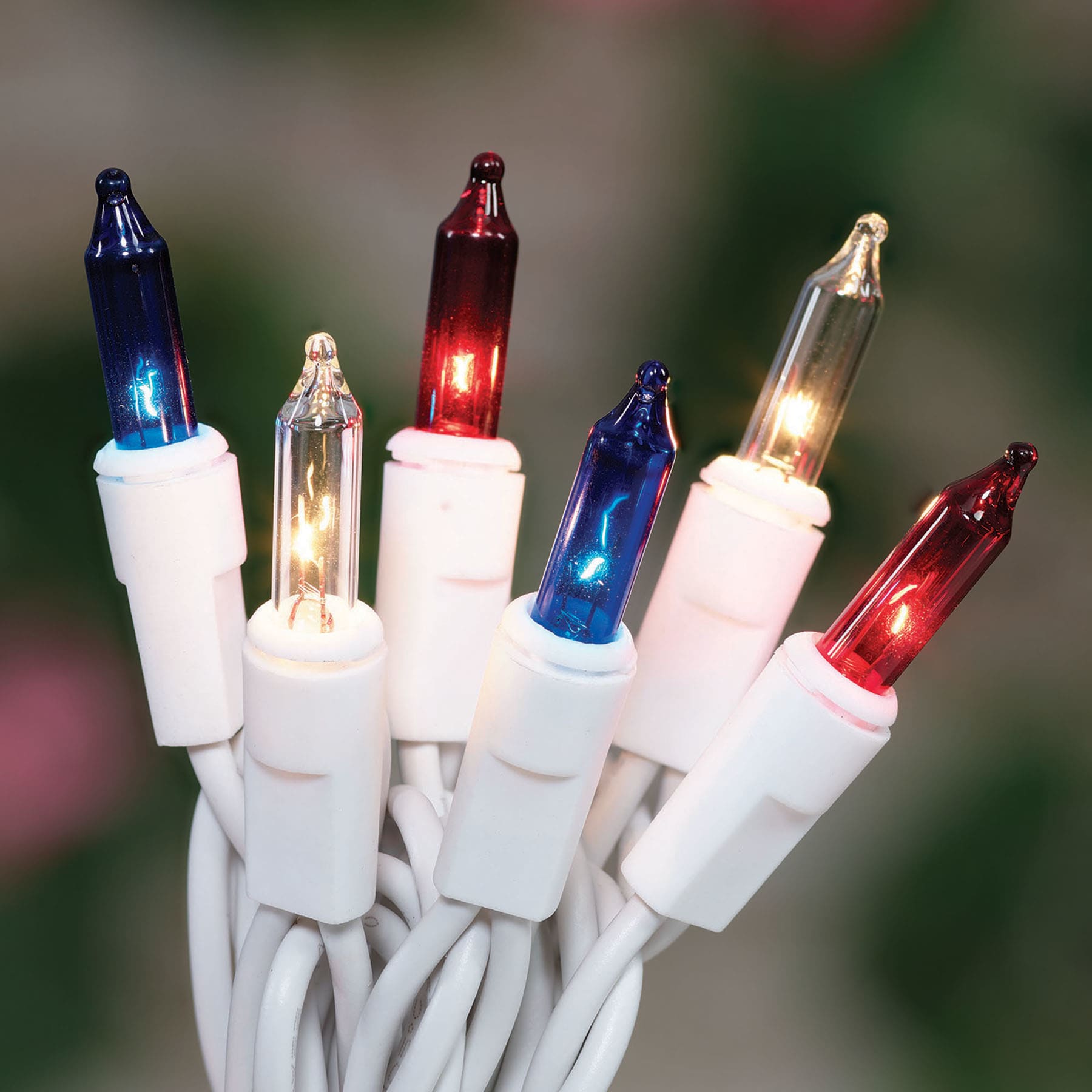 50-Count Red, White & Blue Mini String Lights