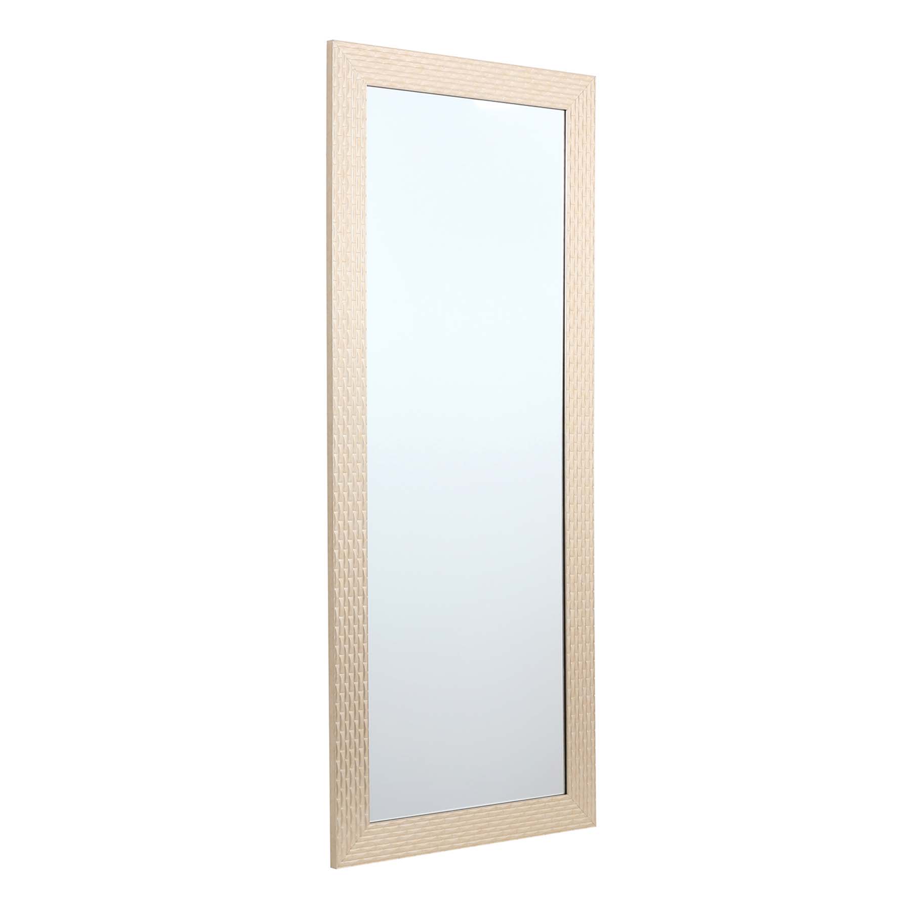 Metallic Basket Weave Leaner Mirror, 24x58