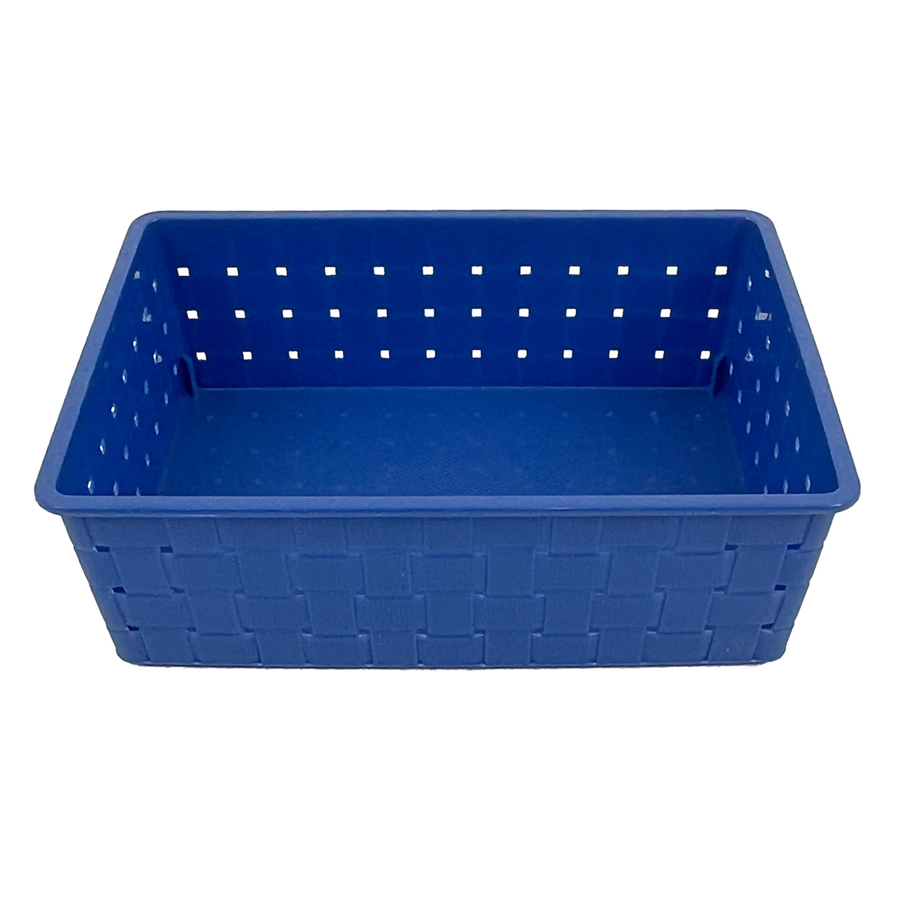 Kids Blue Strap Weave Storage Storage Basket, 7.8x5.6