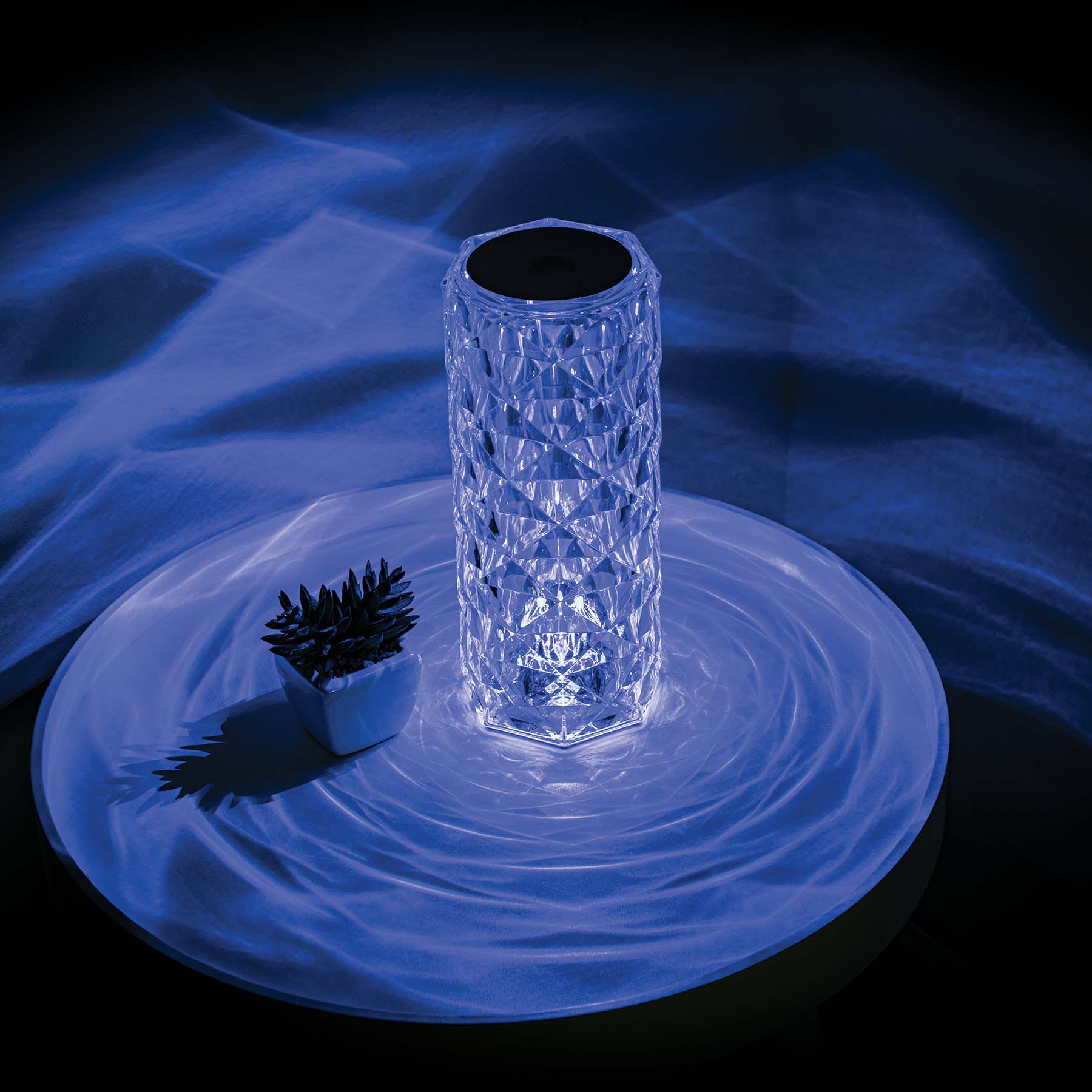 Crystal LED Touch Lamp, 9.4"