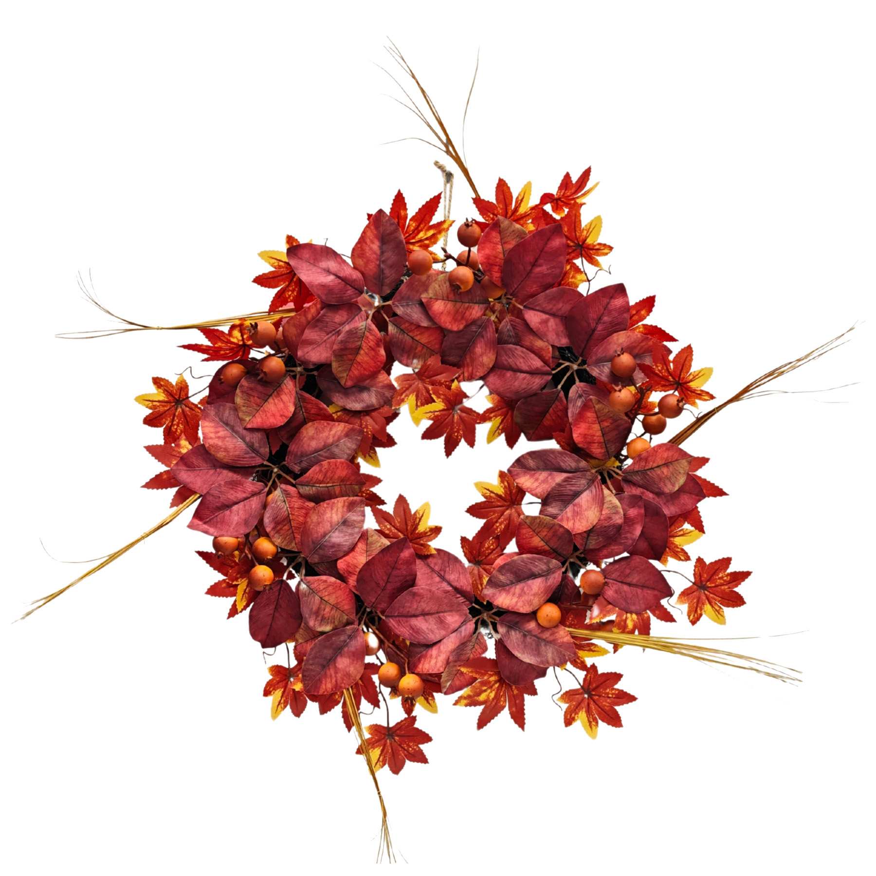 Red Maple Leaf Wreath, 24"