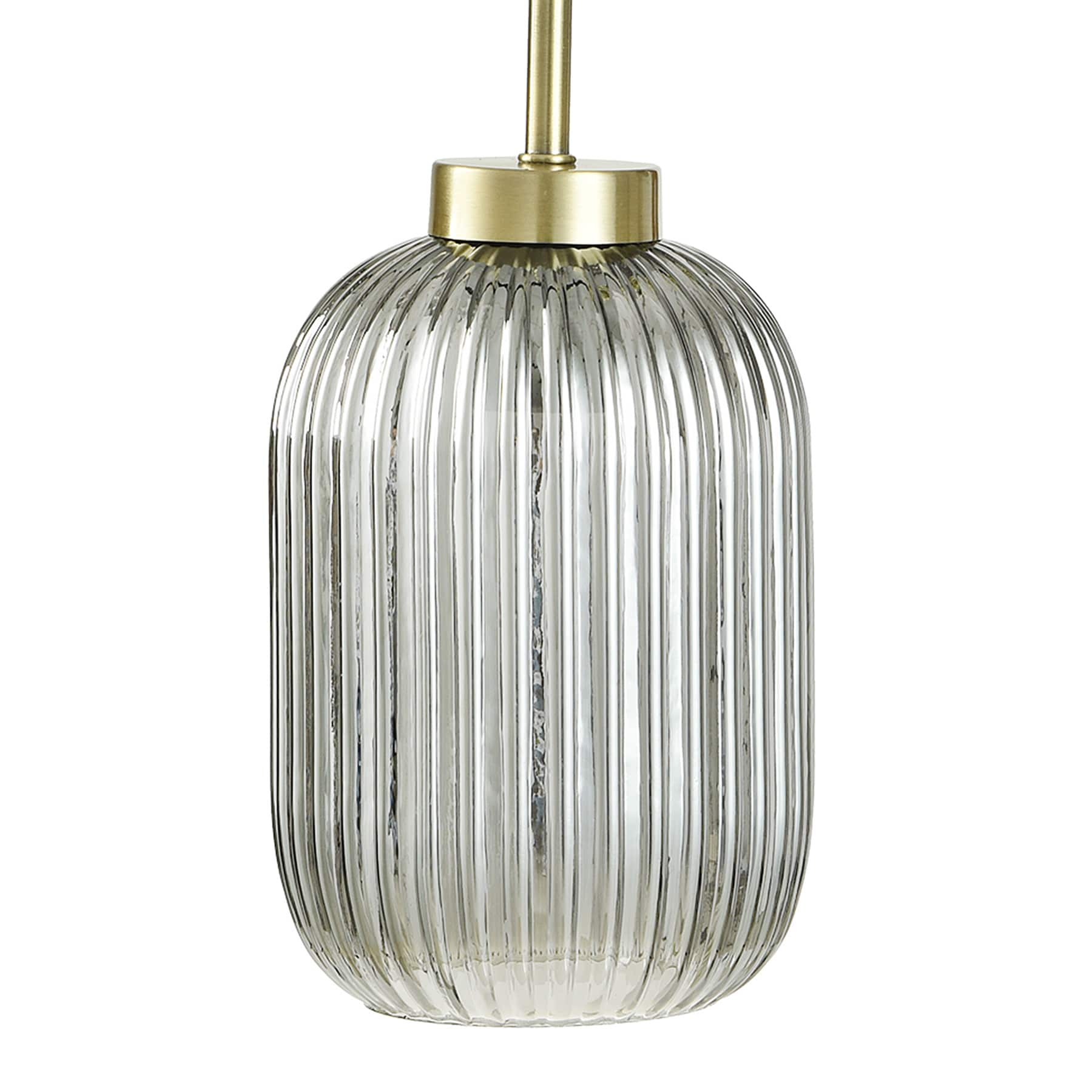 Metallic Glass Ribbed Hardwire Pendant Light, 8"