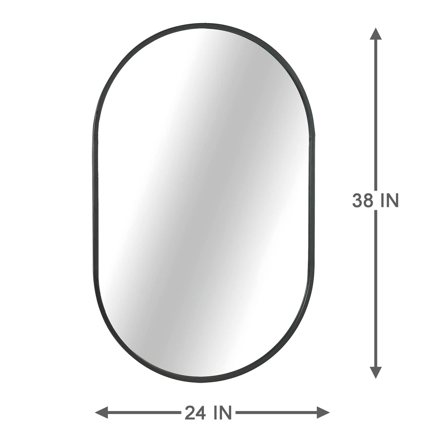 Crosby St. Black Oval Wall Mirror, 24x38