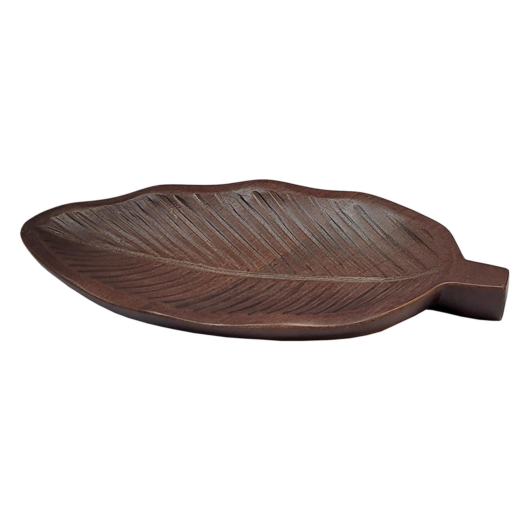 Found & Fable Wooden Leaf Trinket Tray, 8"