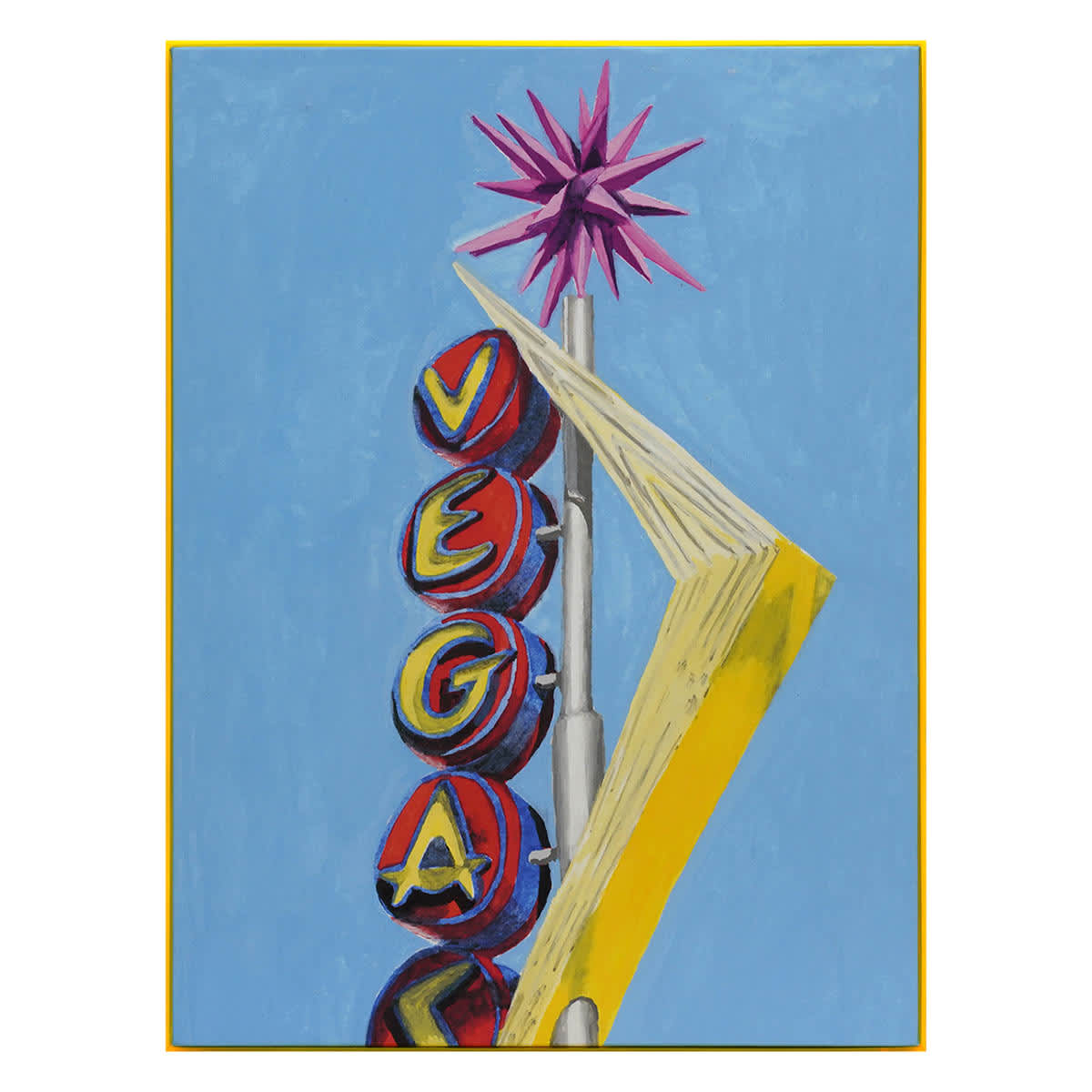Framed Neon Acrylic Vegas Sign Canvas Wall Art, 18x24