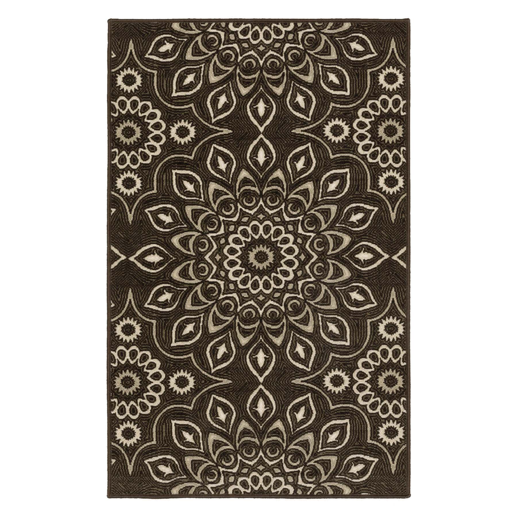 (D623) Sutton Grey Medallion Accent Rug, 3x4