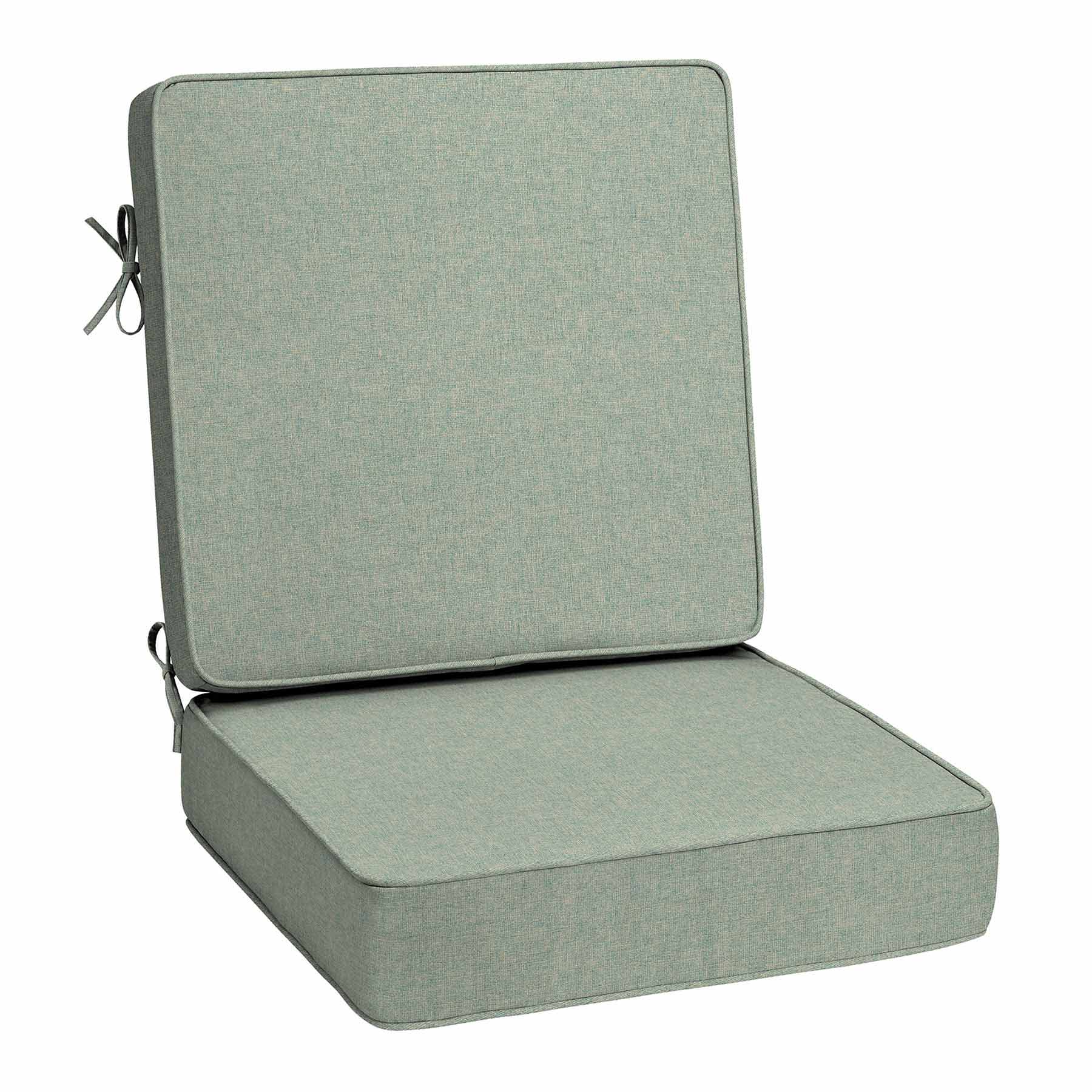 2-Piece Spa Blue Premium Woven Outdoor Deep Seat Cushion