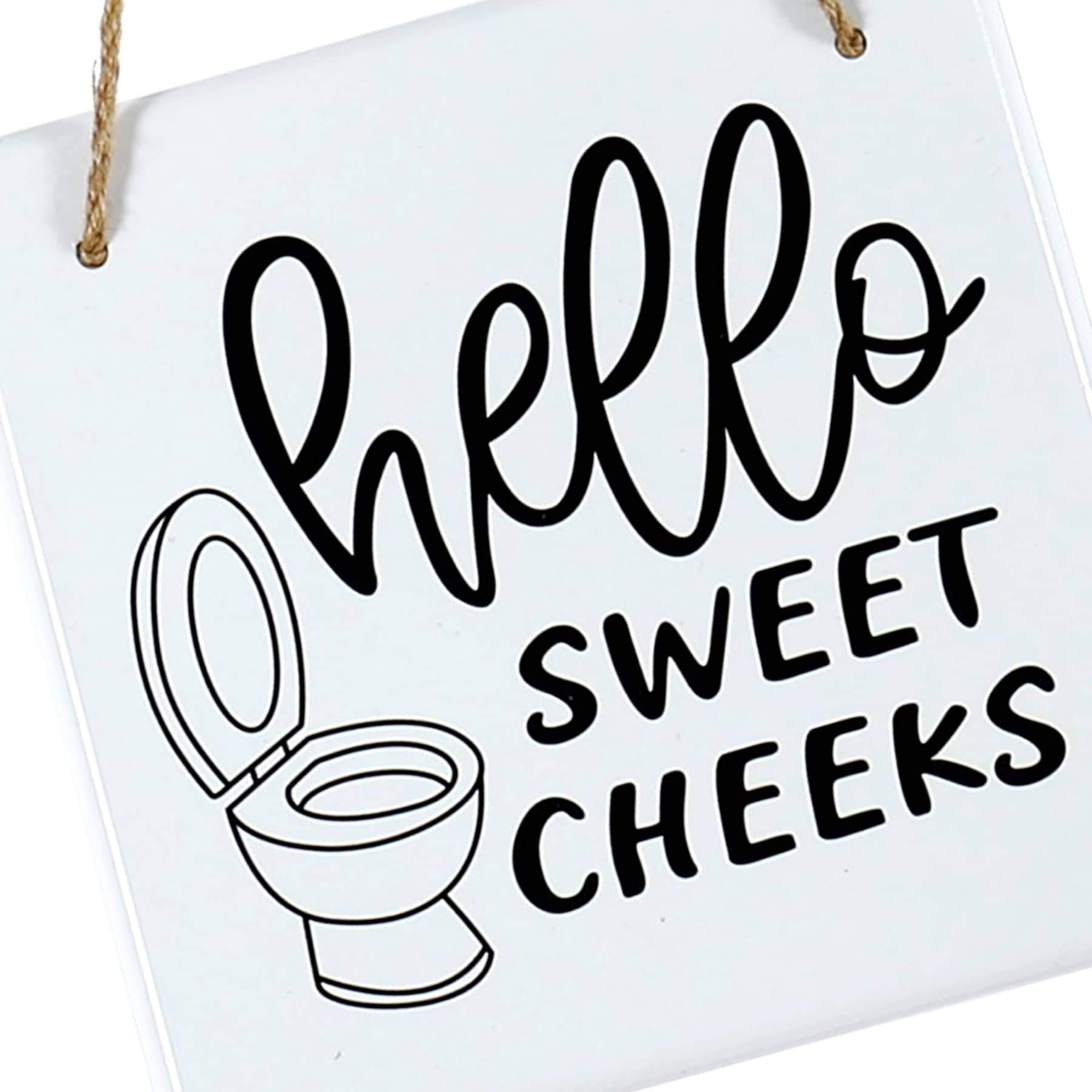 Hello Sweet Cheeks Bathroom Wall Decor, 8"