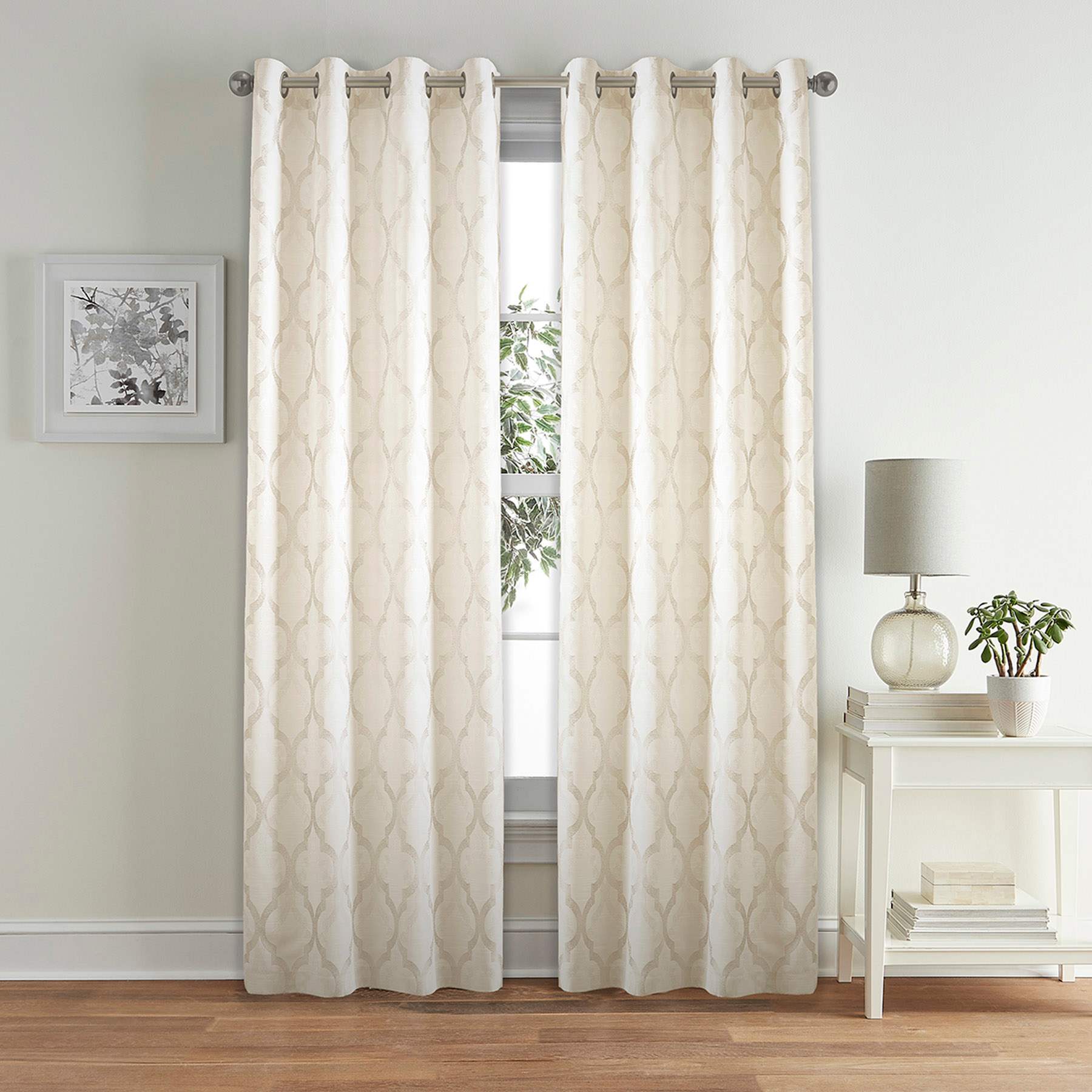 Providence Blakely Ogee Taupe Light Filtering Curtain Panel, 84"