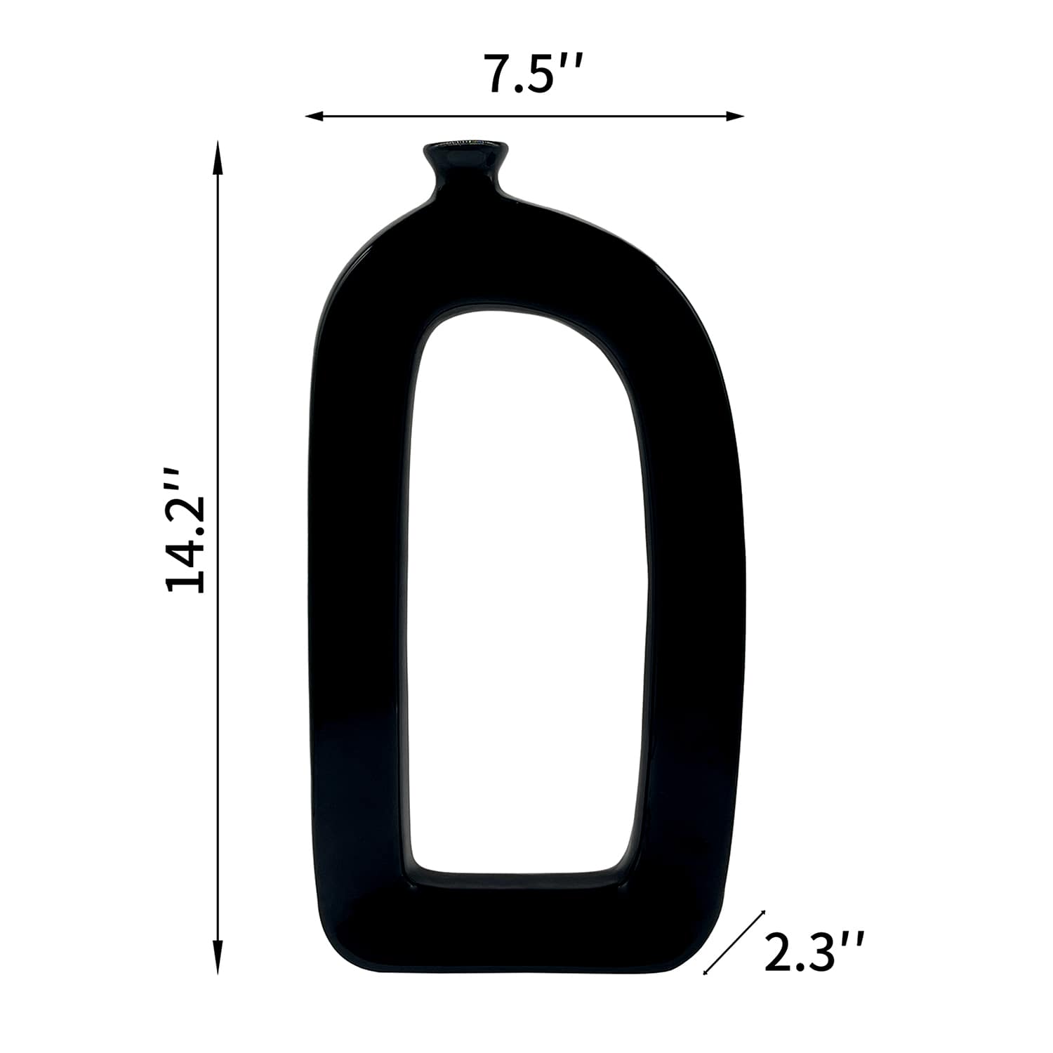 Riley Black Open Vase, 14"