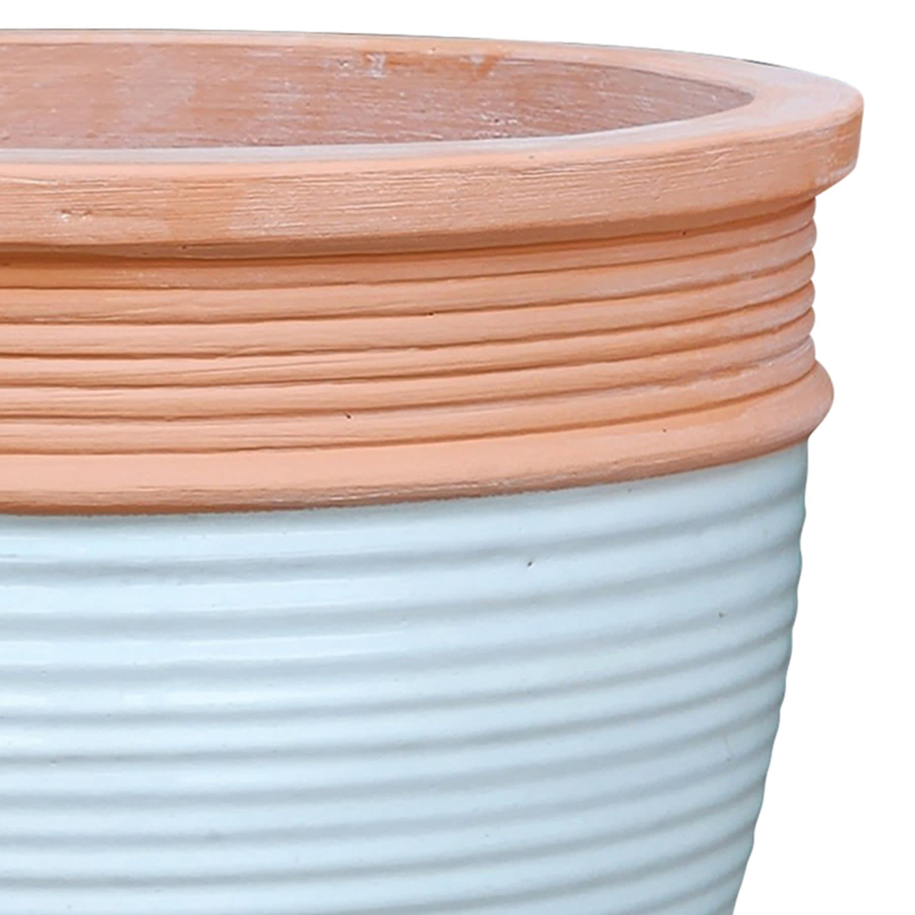 White Terracotta Planter, Medium