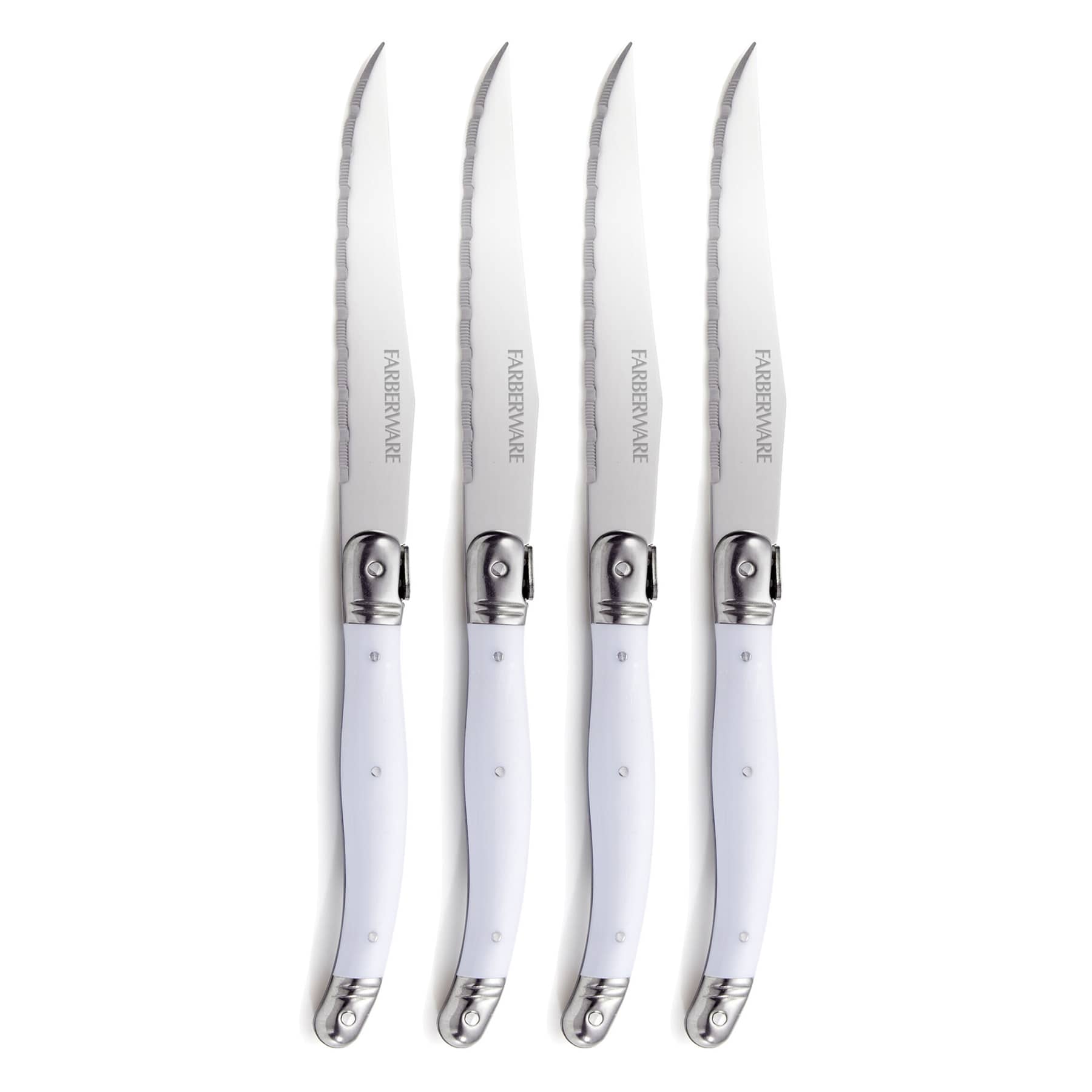 Farberware 4-Piece White Laguiole Steak Knife Set