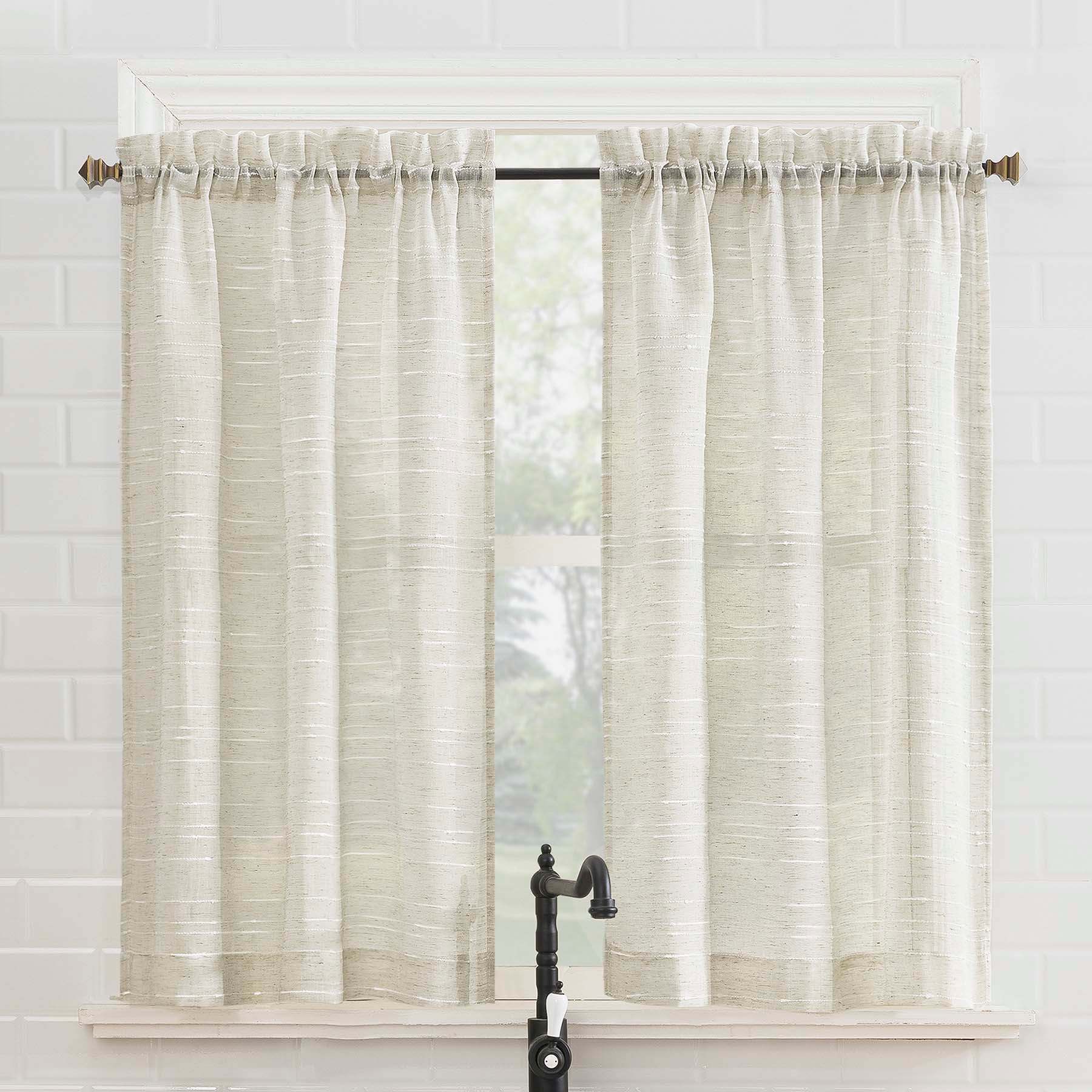 Destin Linen Small Tiered Curtain Panel, 54"