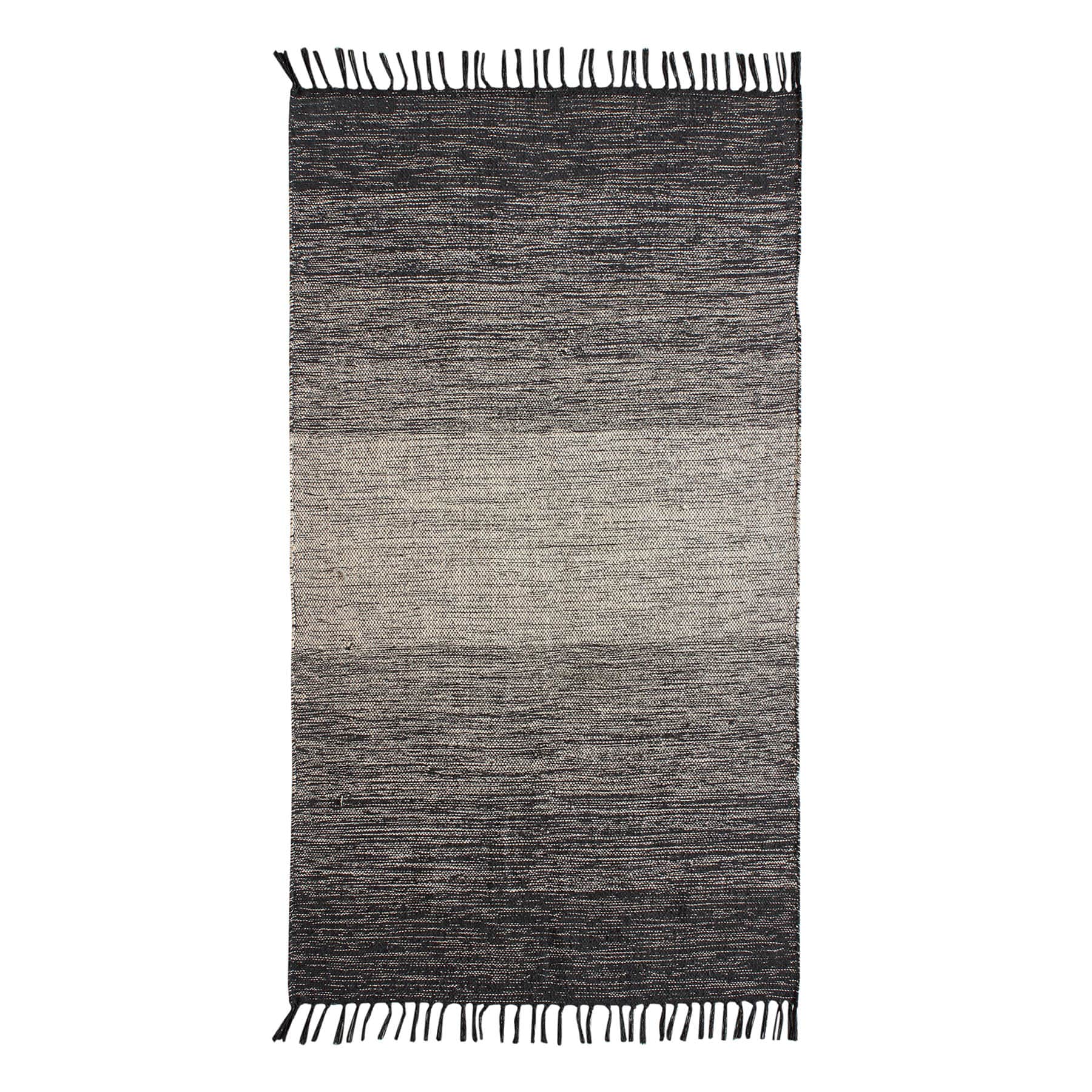 (D521) Honeybloom Grey Ombre Fringe Accent Rug, 3x5