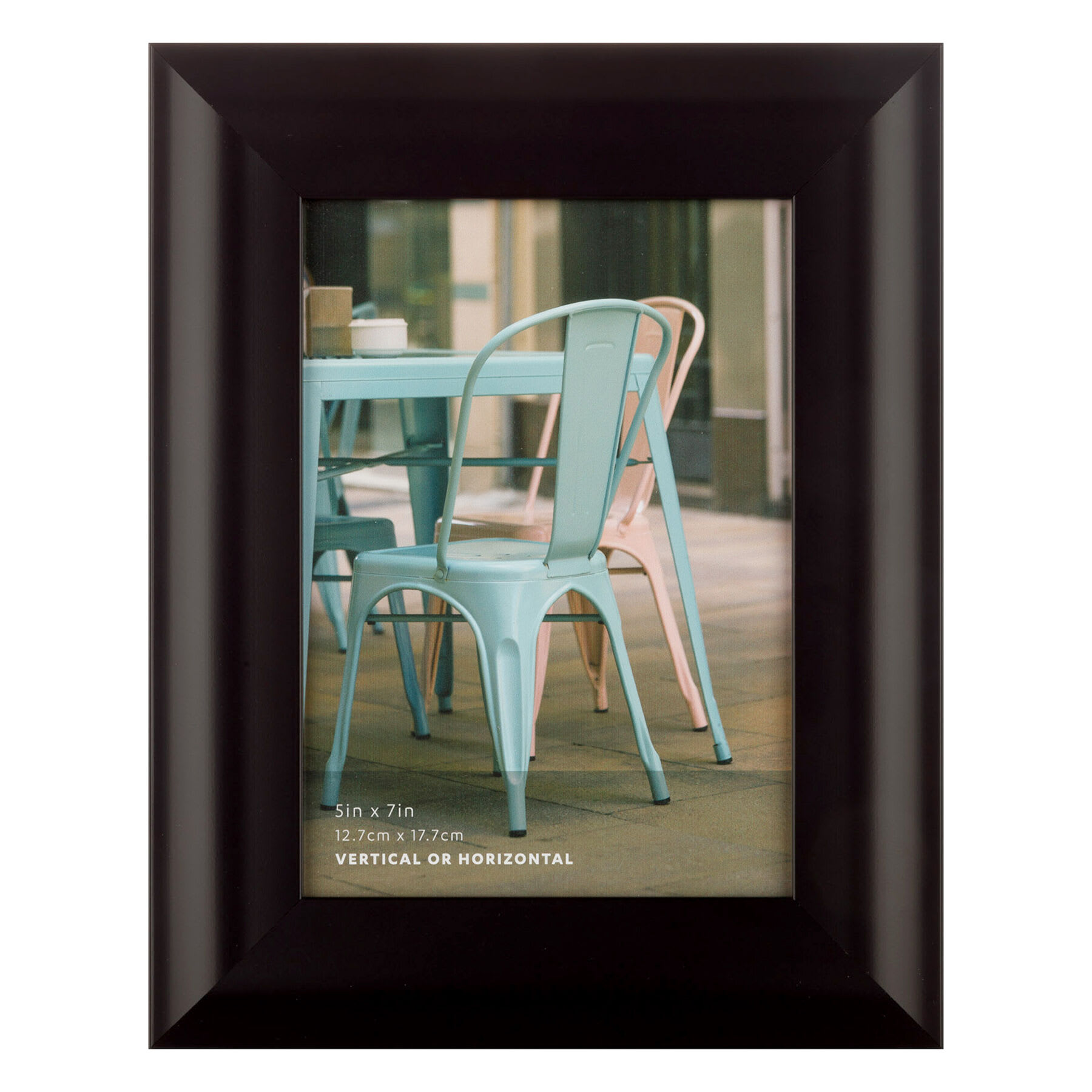 Black Scoop Profile Tabletop Picture Frame, 5x7