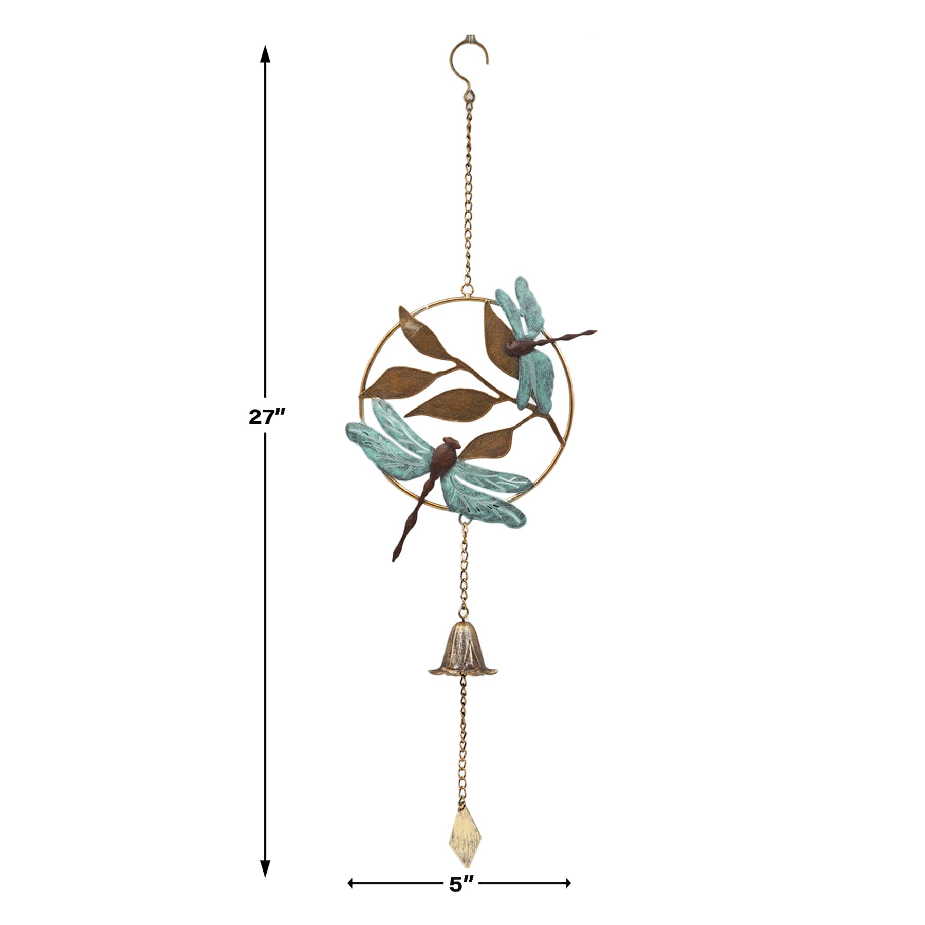 Honeybloom Dragonfly Wind Chime, 27"