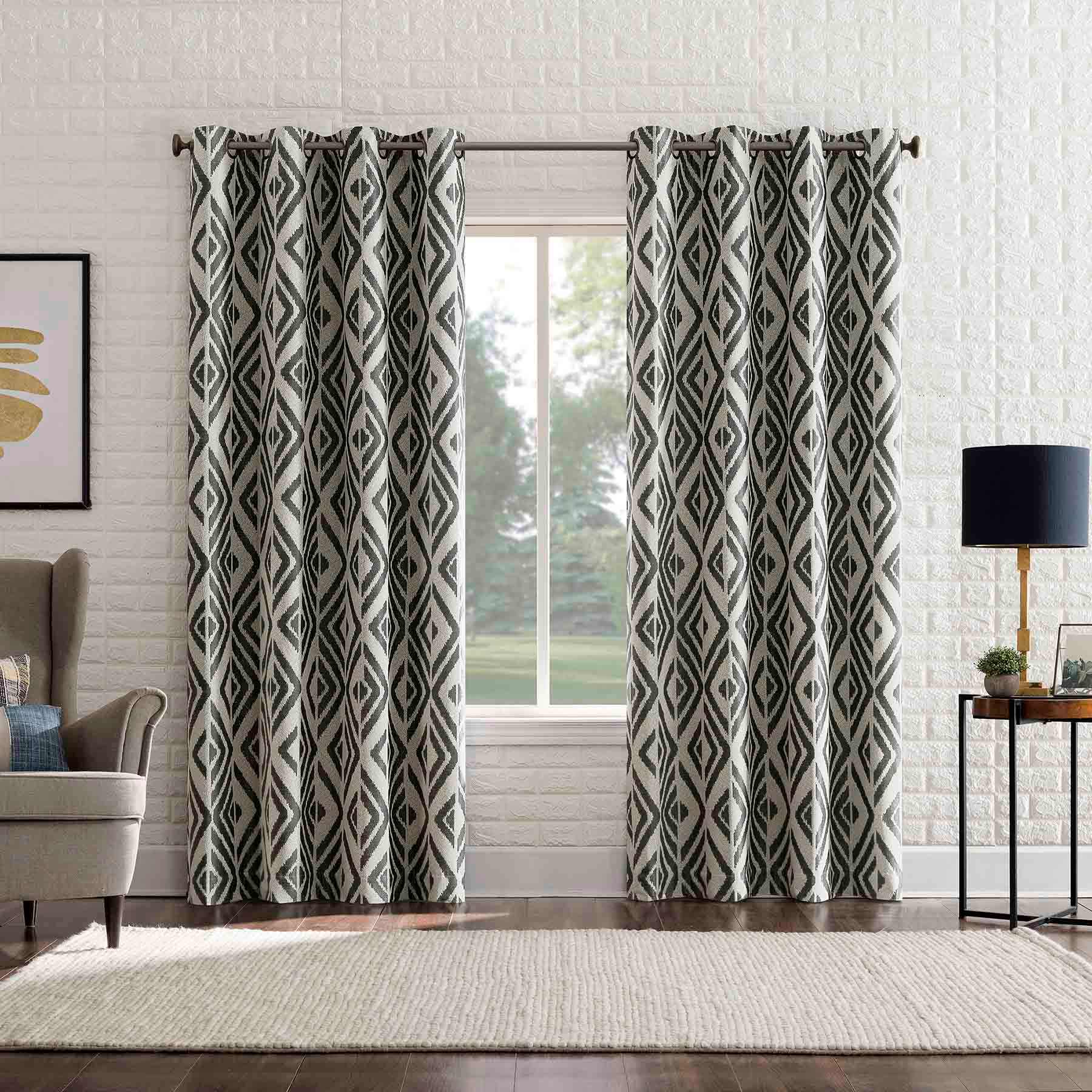 Sun Zero Charcoal Extreme Blackout Grommet Curtain Panel, 84"