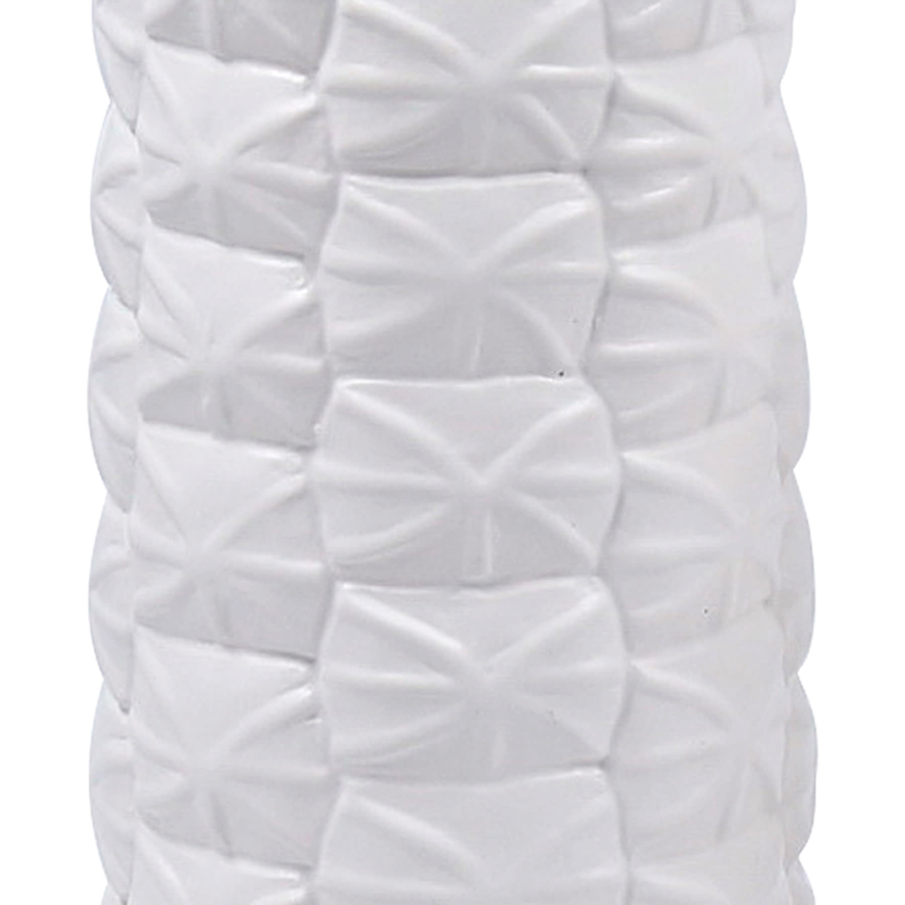 Found & Fable White Origami Design Ceramic Vase, 10.5"
