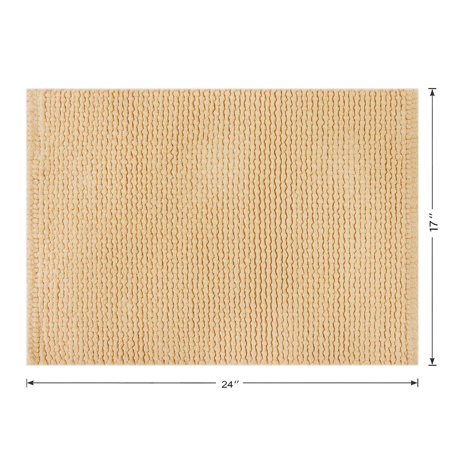 Honeybloom Yellow Braided Cotton Bath Rug, 17x24