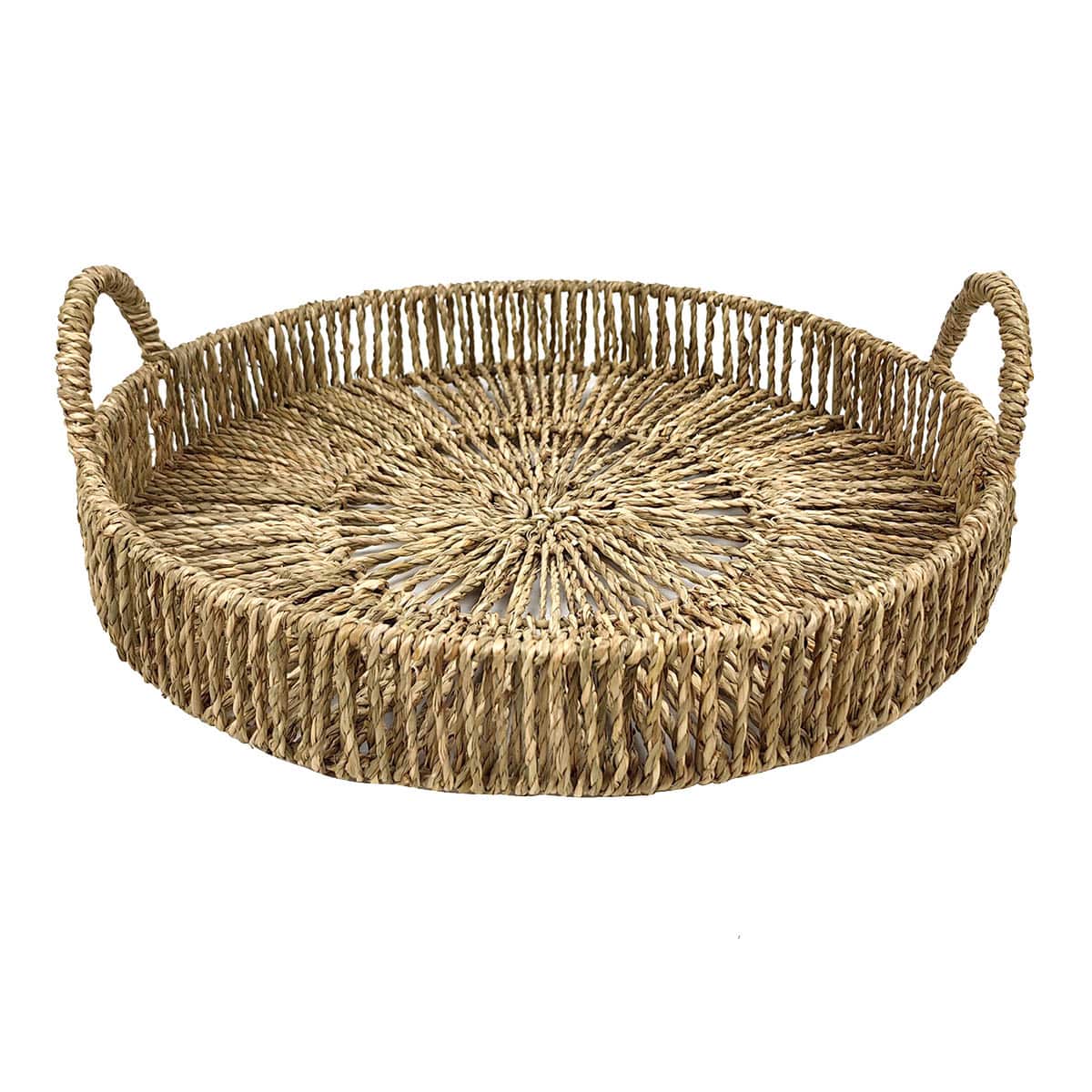 Natural Seagrass Round Serving Tray