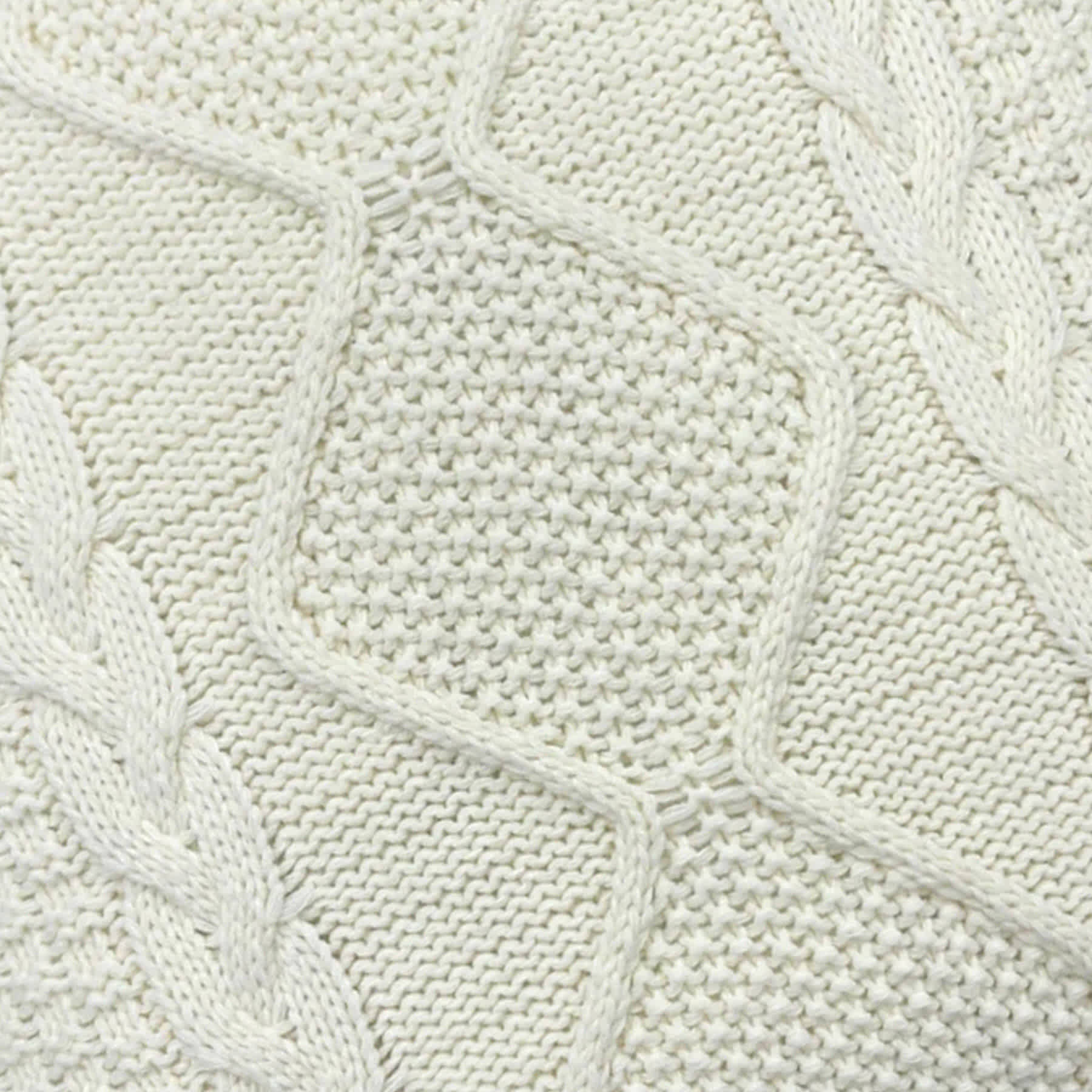 Honeybloom Cream Knitted Throw Pillow, 24"