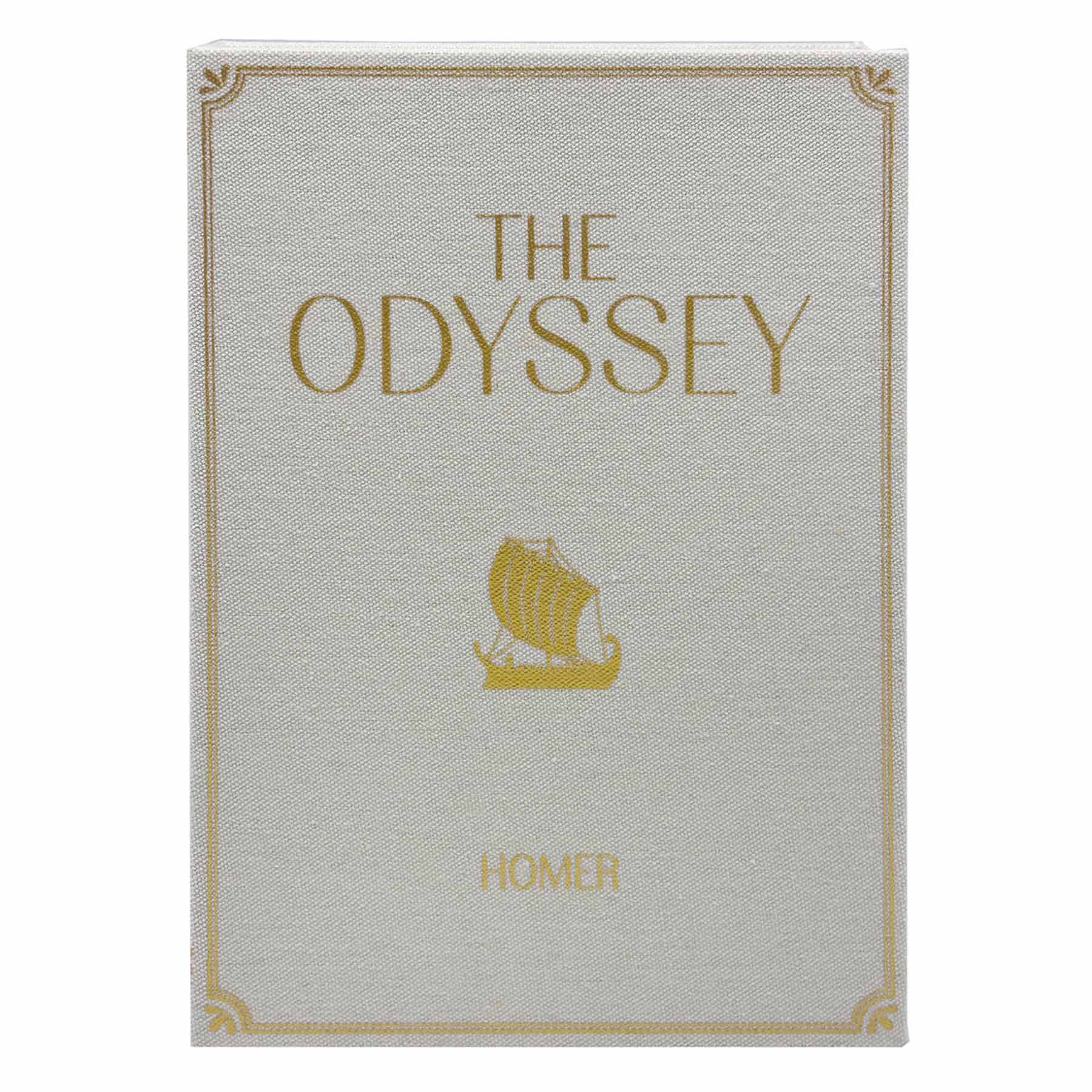Faux Linen White Odyssey Book Box, 11"