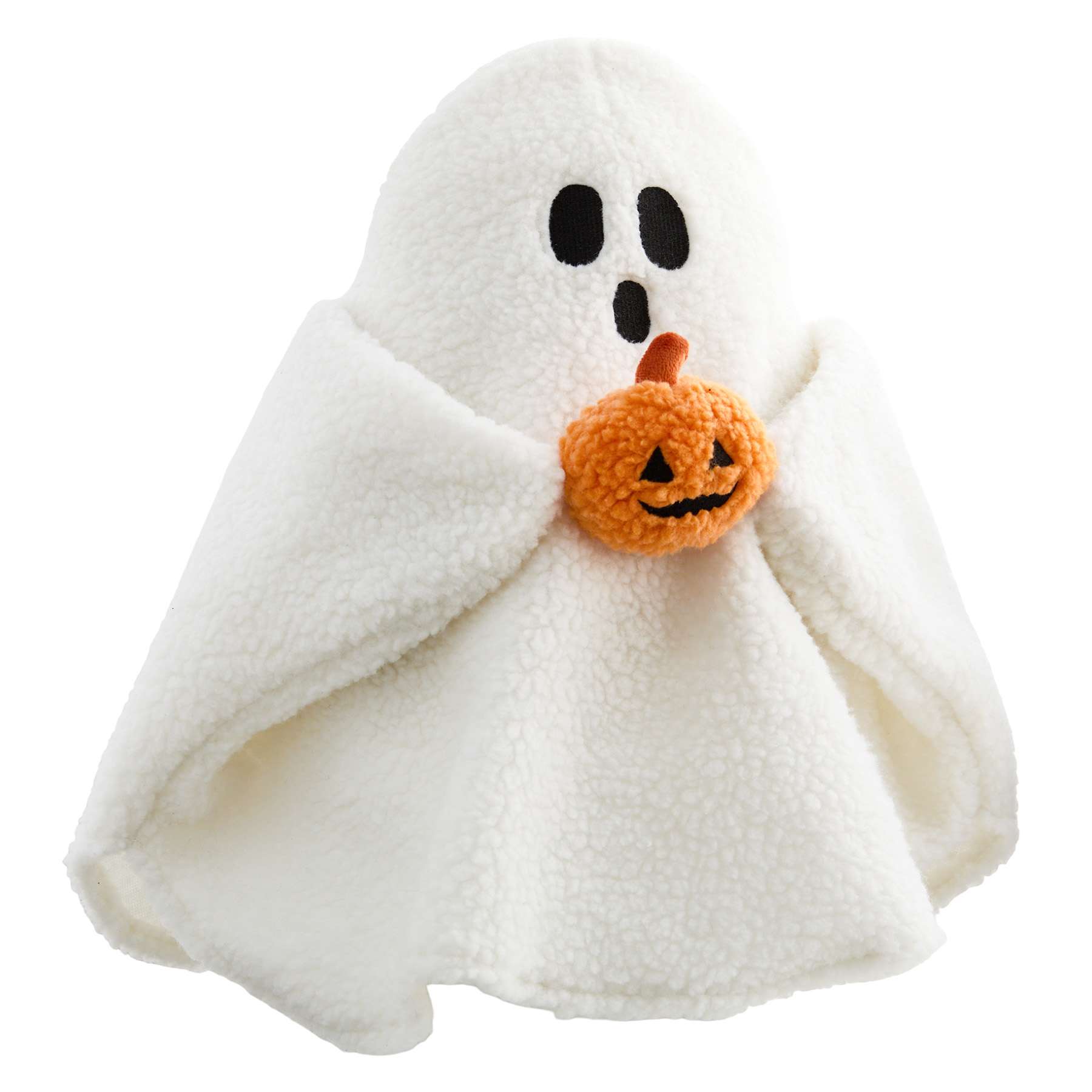 Happy Haunting Ghost Shaped Throw Pillow with Pumpkin, 16"