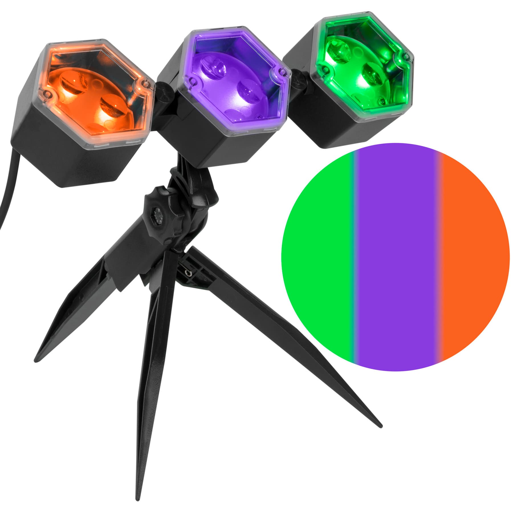 Orange, Purple & Green Halloween Tree Lights Lightshow