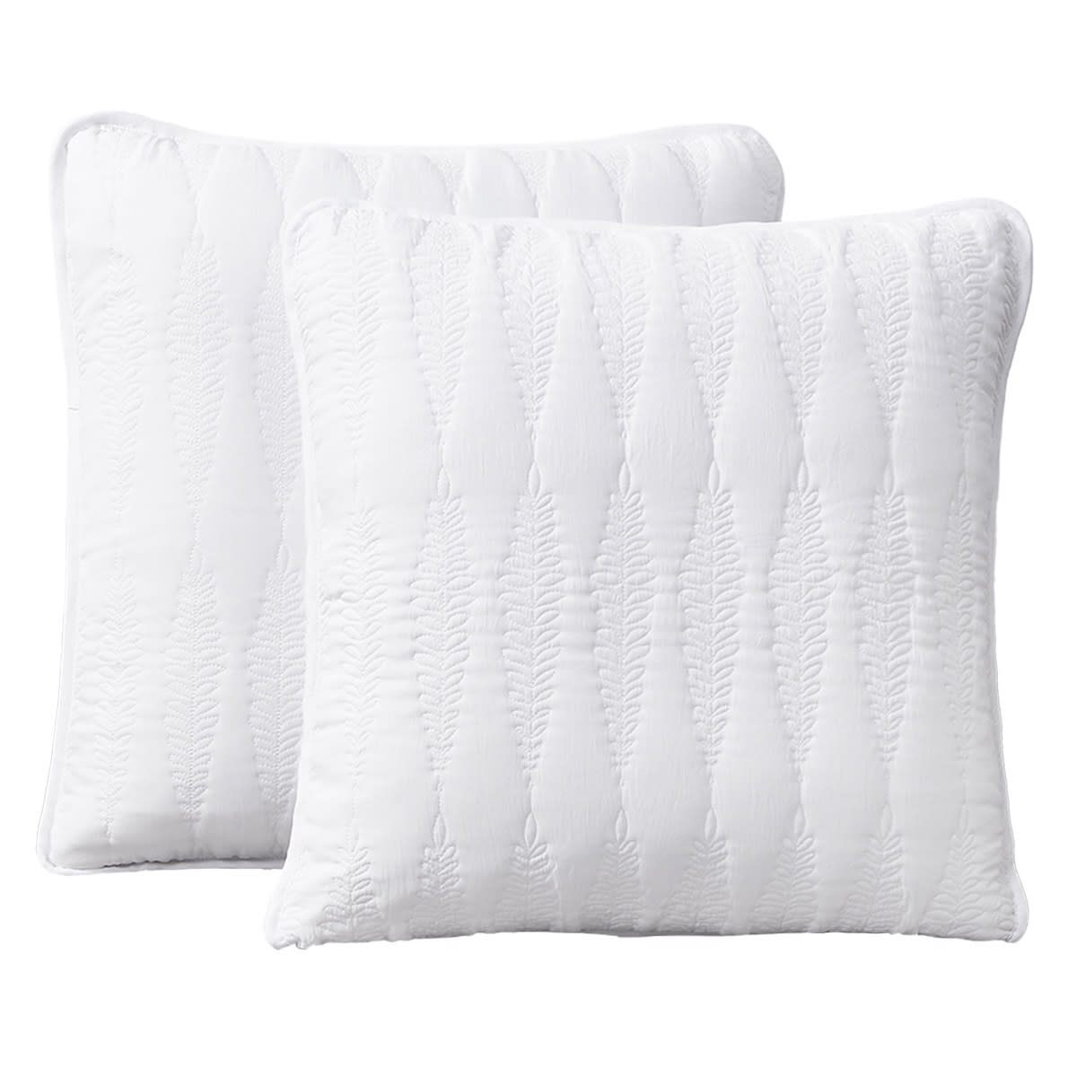 Providence 2-Pack White Embroidered Washed Microfiber Throw Pillows, 18"