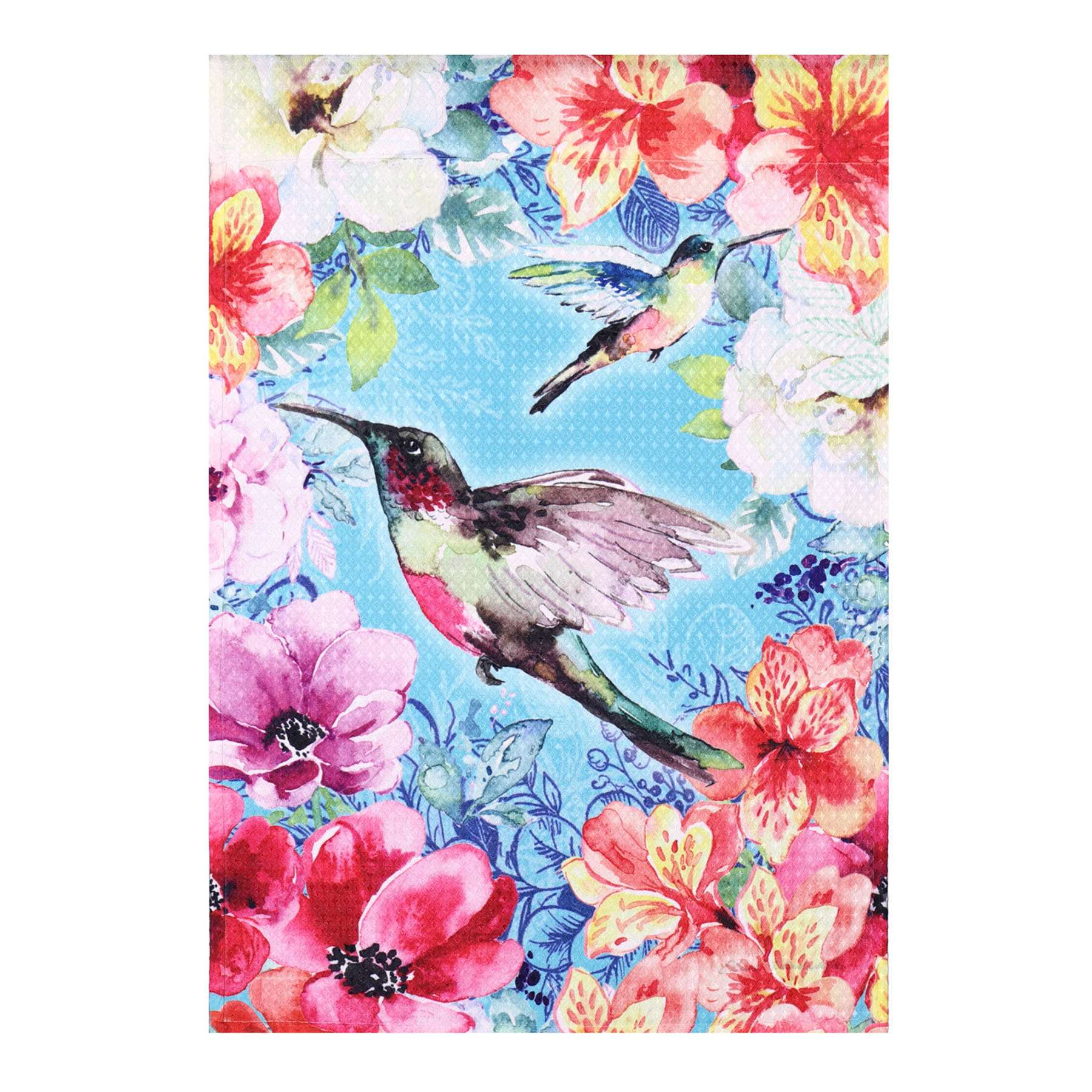 Flowers & Hummingbirds Garden Flag, 18"